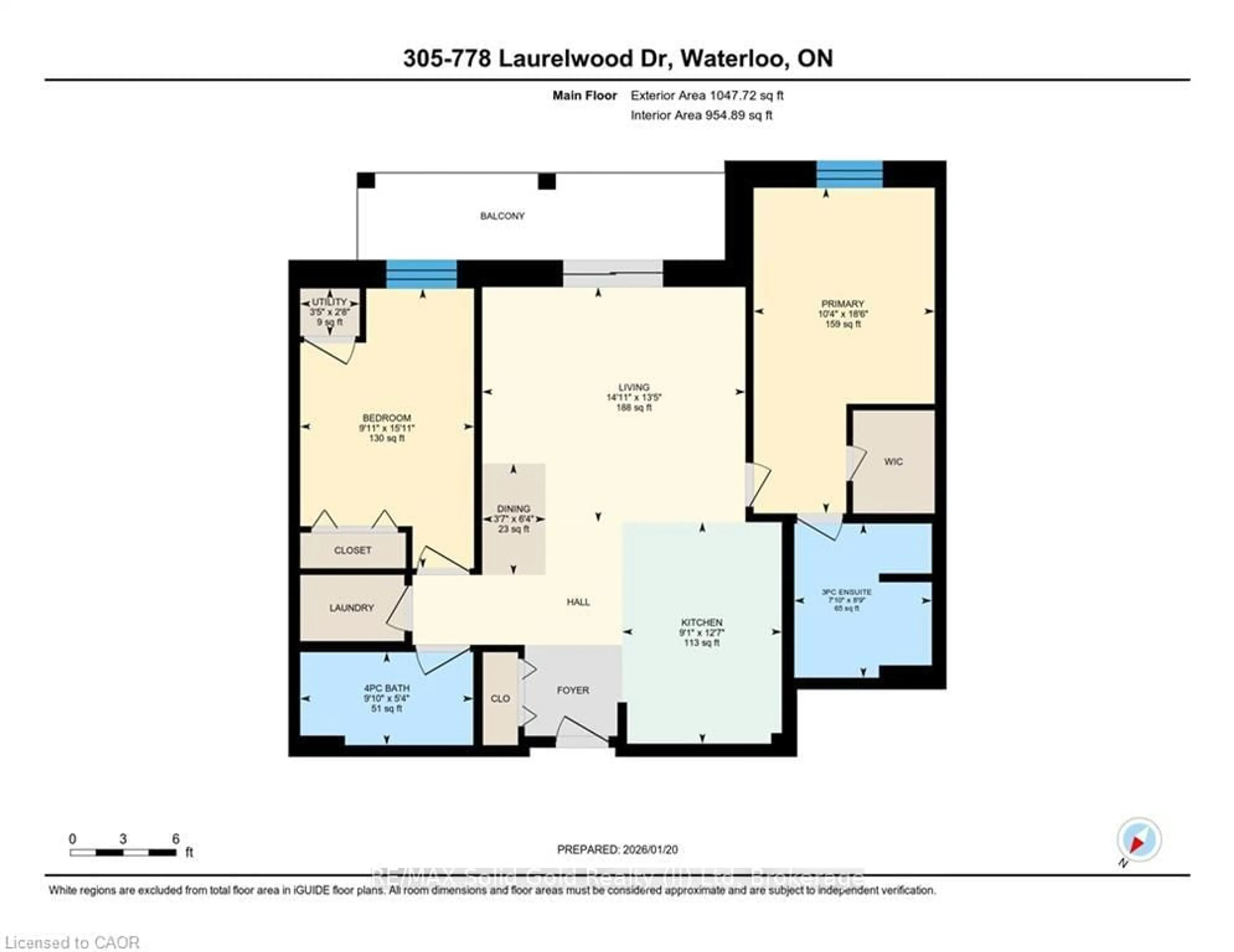 Floor plan for 778 Laurelwood Dr #305, Waterloo Ontario N2V 0A8