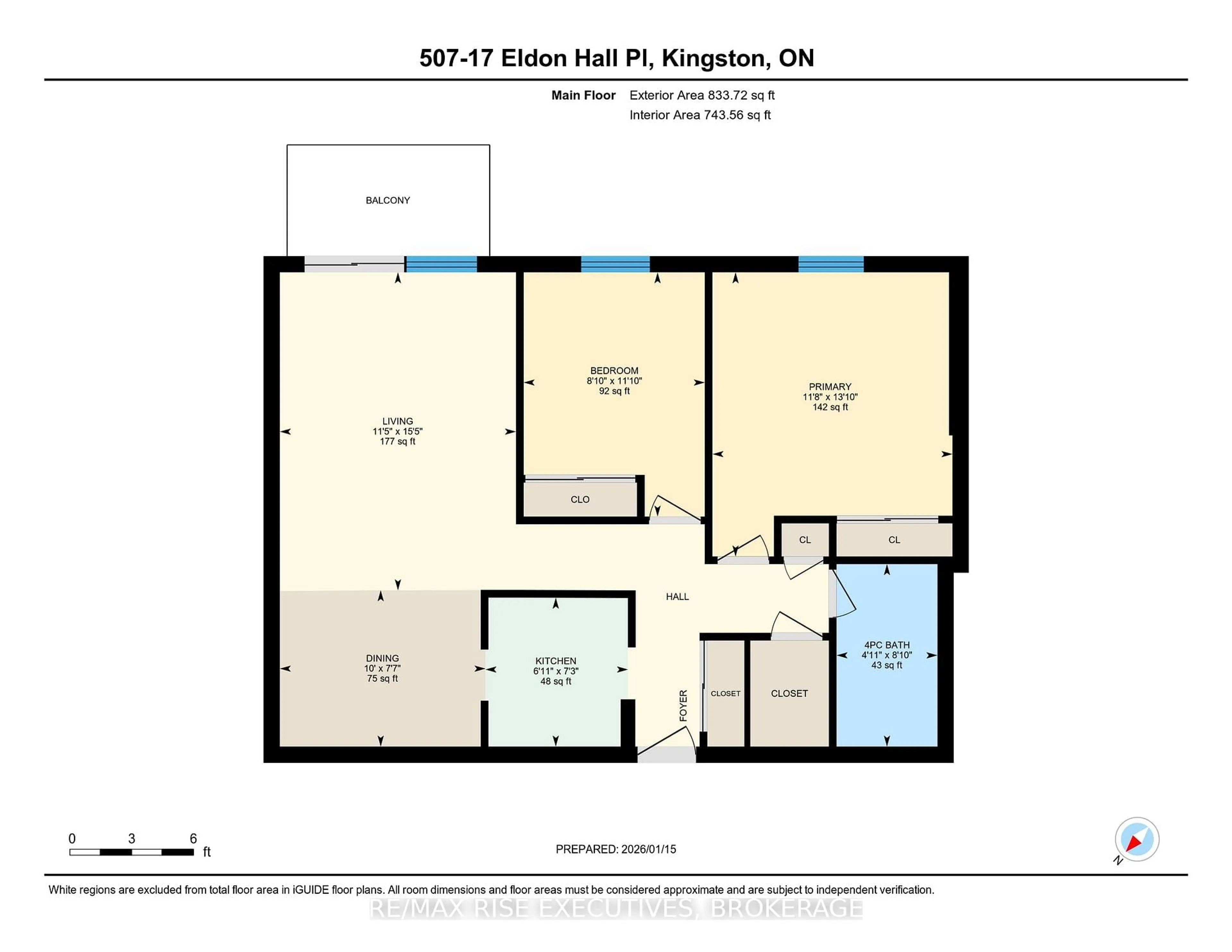 Floor plan for 17 Eldon Hall Pl #507, Kingston Ontario K7M 7H5