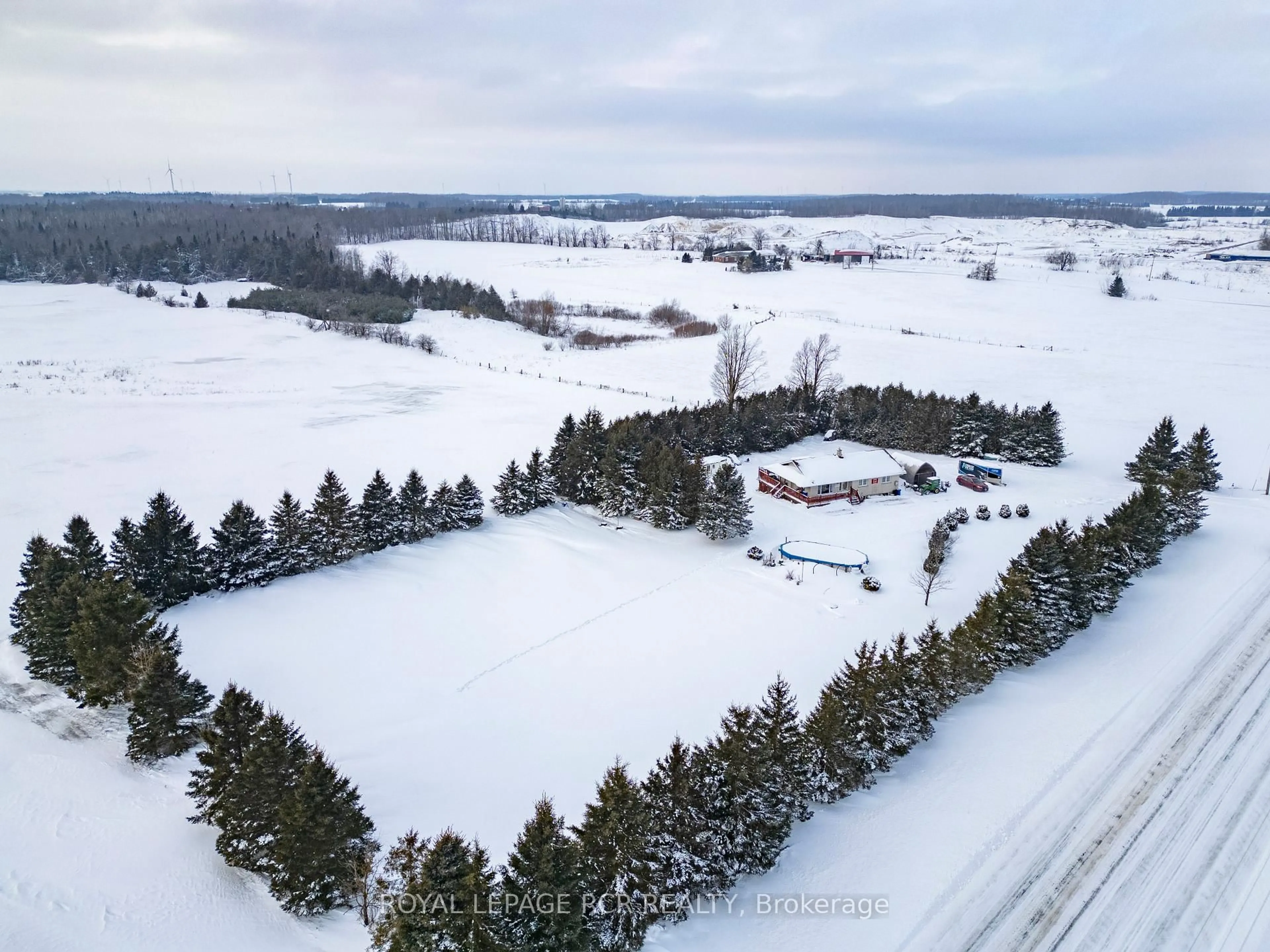 A pic from outside/outdoor area/front of a property/back of a property/a pic from drone, unknown for 437090 4th Line, Melancthon Ontario L9V 1S7