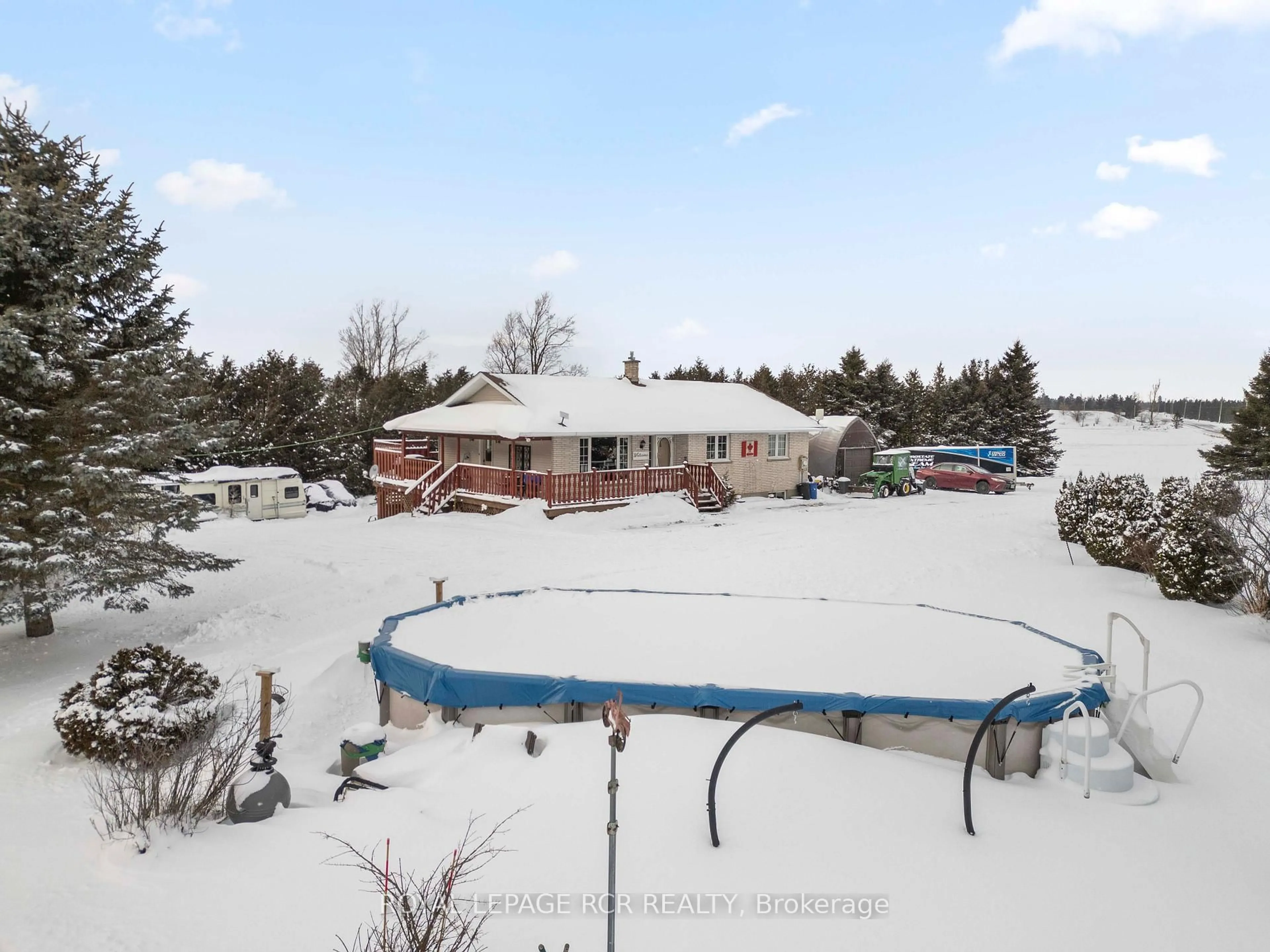 A pic from outside/outdoor area/front of a property/back of a property/a pic from drone, unknown for 437090 4th Line, Melancthon Ontario L9V 1S7