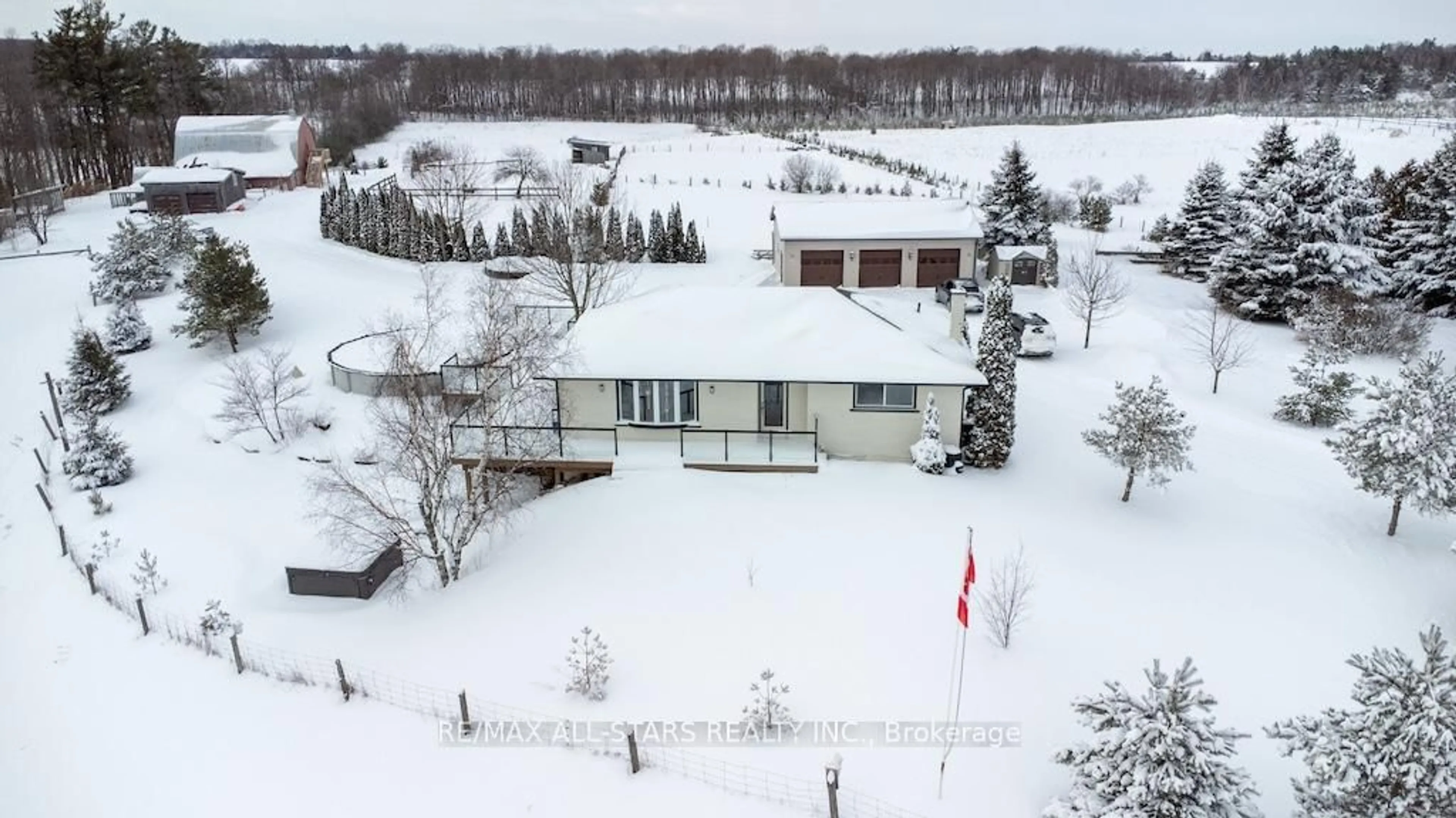 A pic from outside/outdoor area/front of a property/back of a property/a pic from drone, building for 513 Highway 35, Kawartha Lakes Ontario L0A 1K0