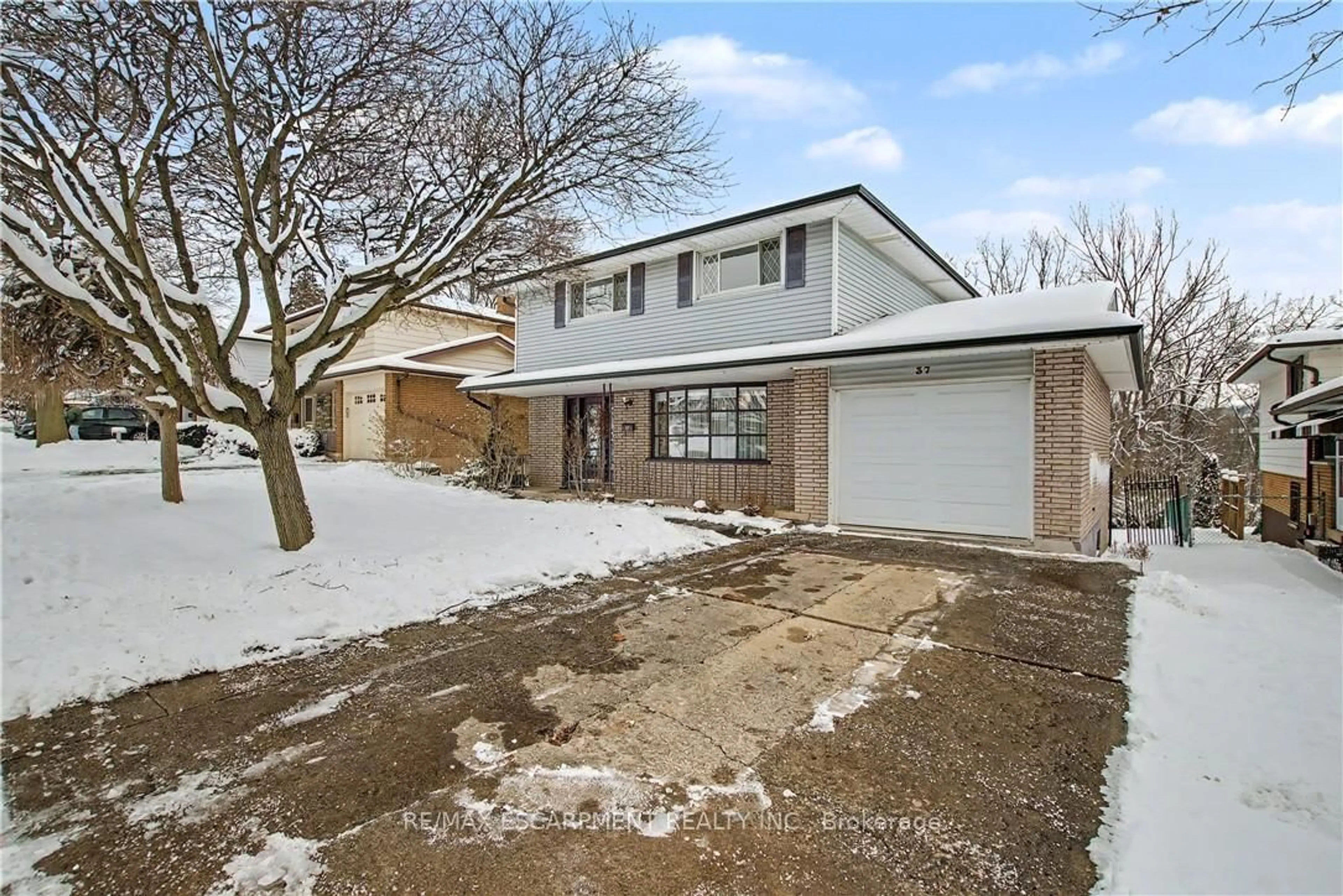 Home with brick exterior material, street for 37 Sunrise Cres, Hamilton Ontario L9H 3S1