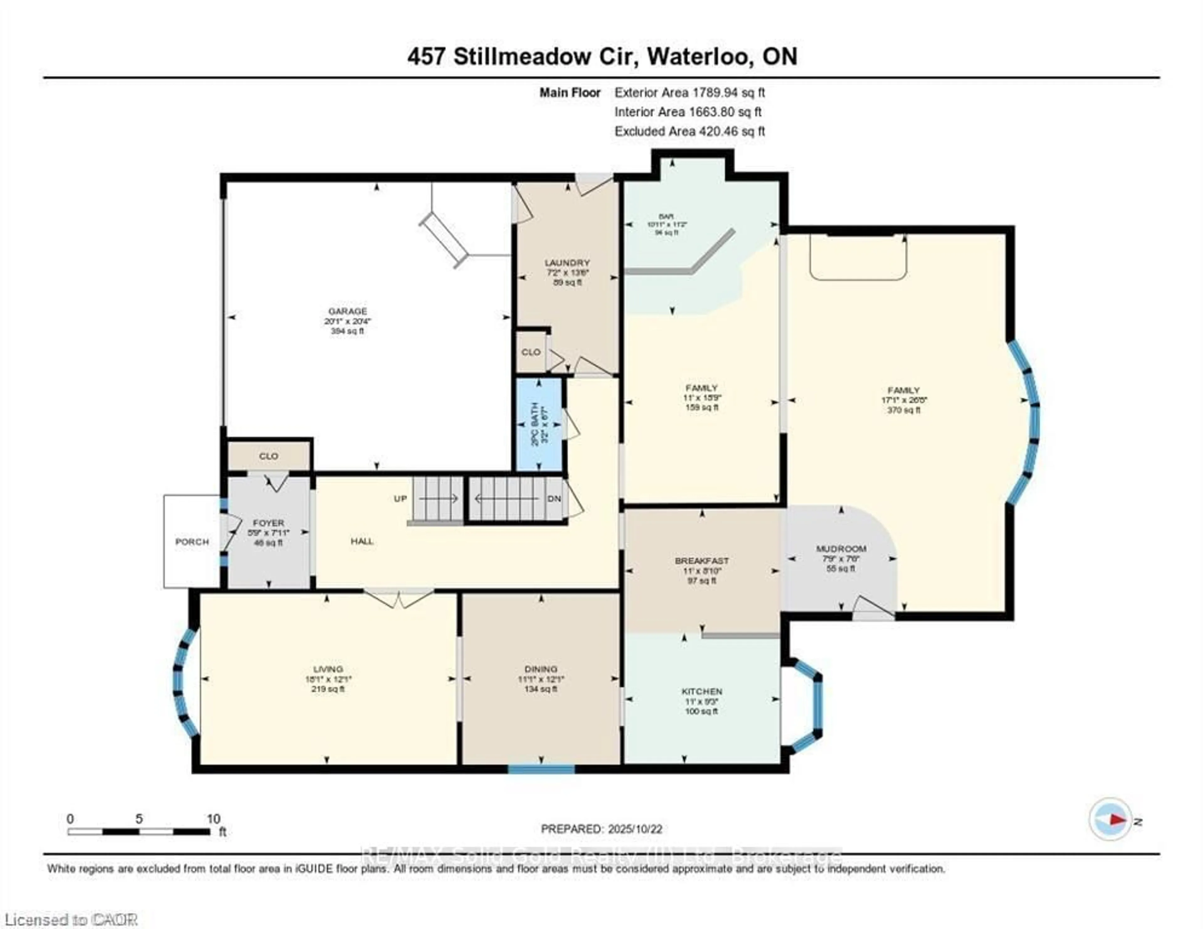 Floor plan for 457 Stillmeadow Circ, Waterloo Ontario N2L 5M1