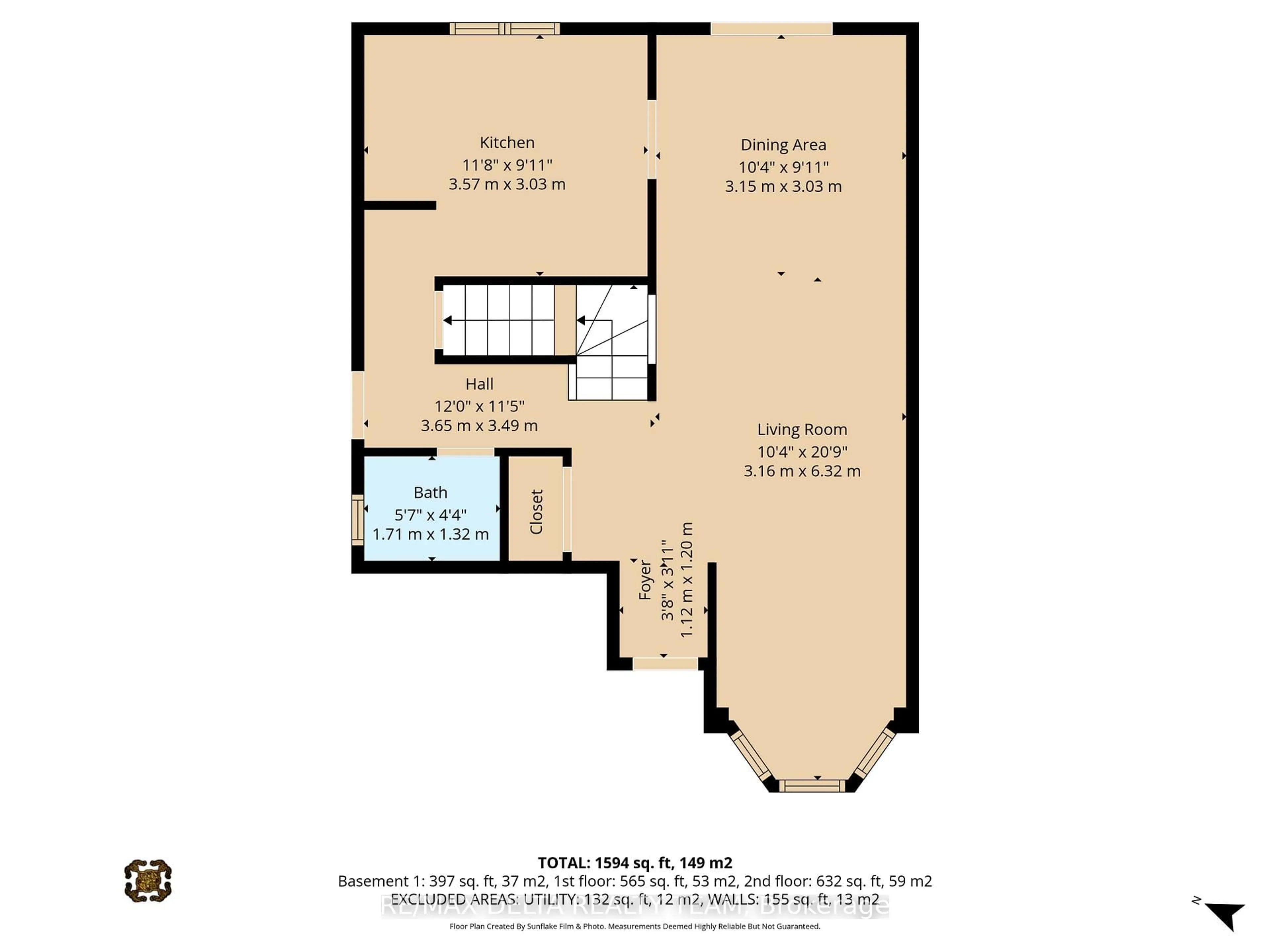 Floor plan for 1843 Brousseau Cres, Ottawa Ontario K1C 2Y5