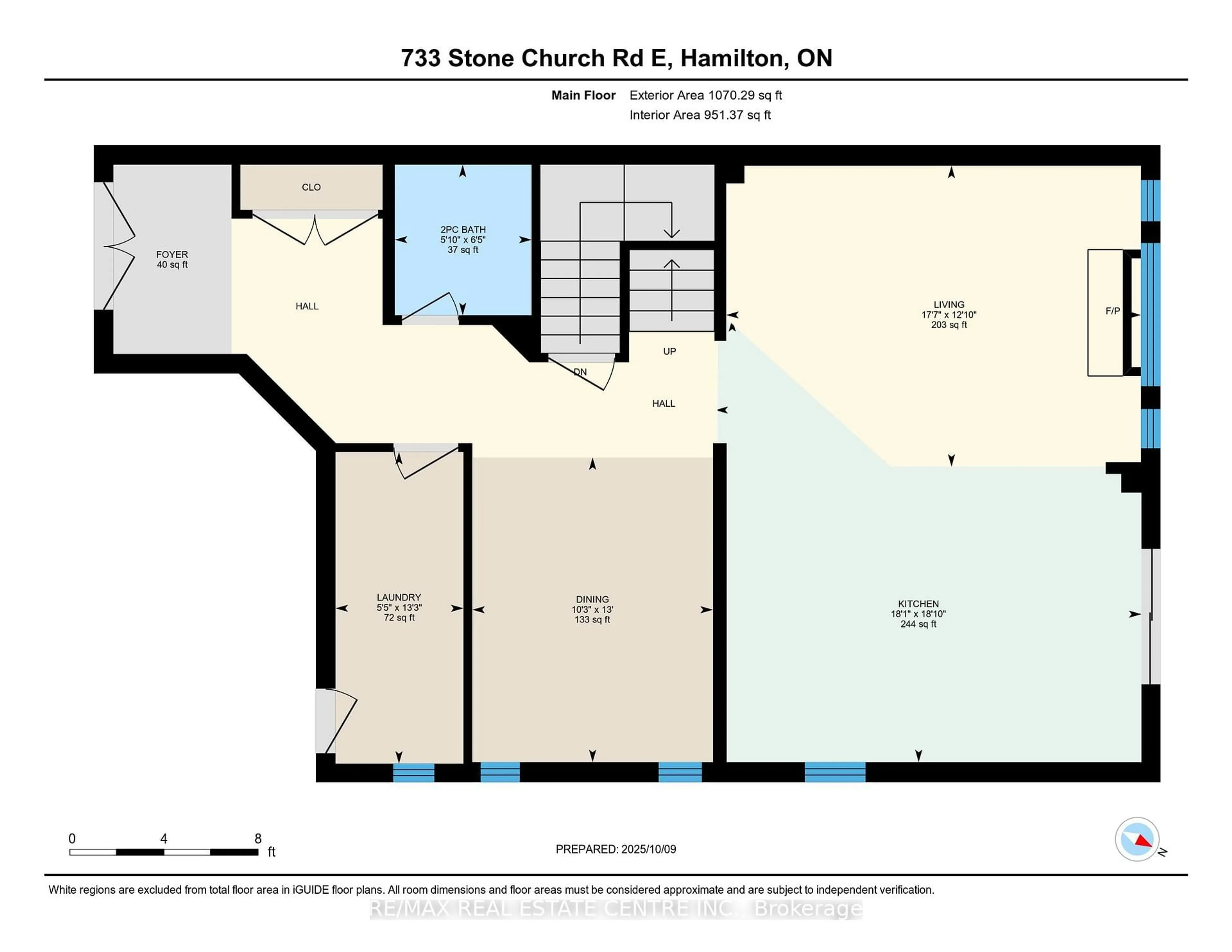 Floor plan for 733 STONE CHURCH Rd, Hamilton Ontario L8W 1A9