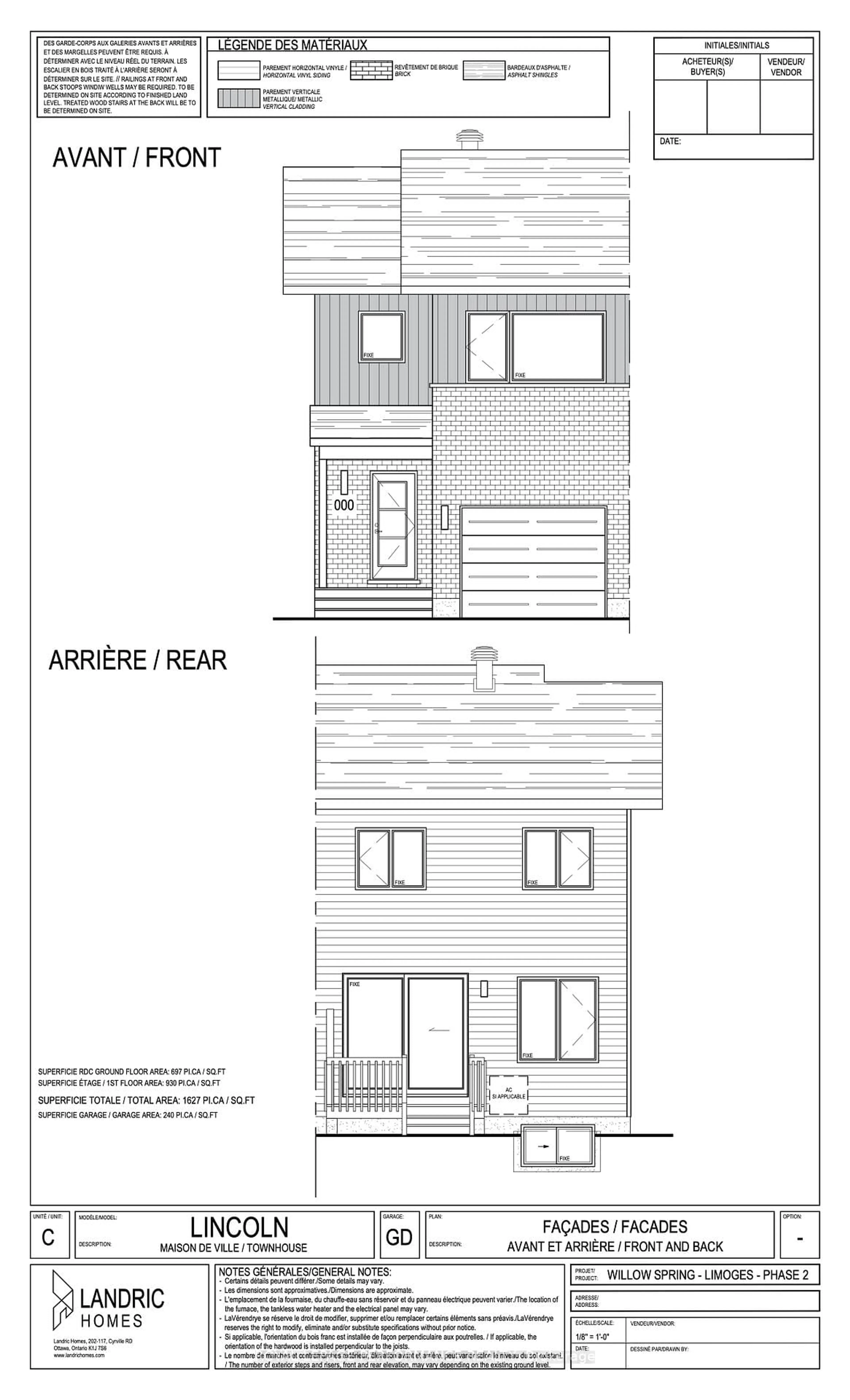 Floor plan for TH-166A Cypress St, The Nation Ontario K0A 2M0