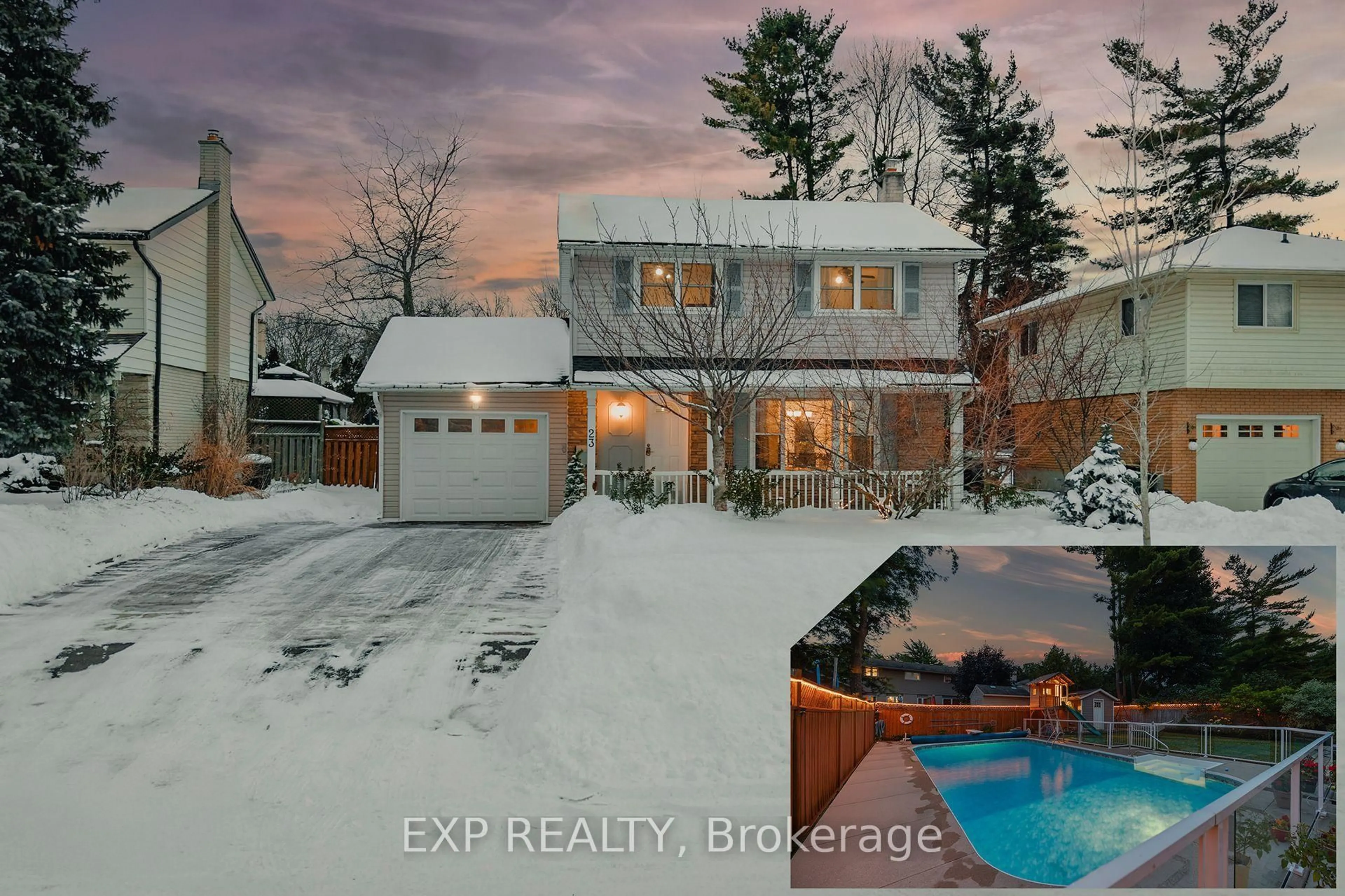 A pic from outside/outdoor area/front of a property/back of a property/a pic from drone, unknown for 23 Dooley Dr, Kitchener Ontario N2A 1L5