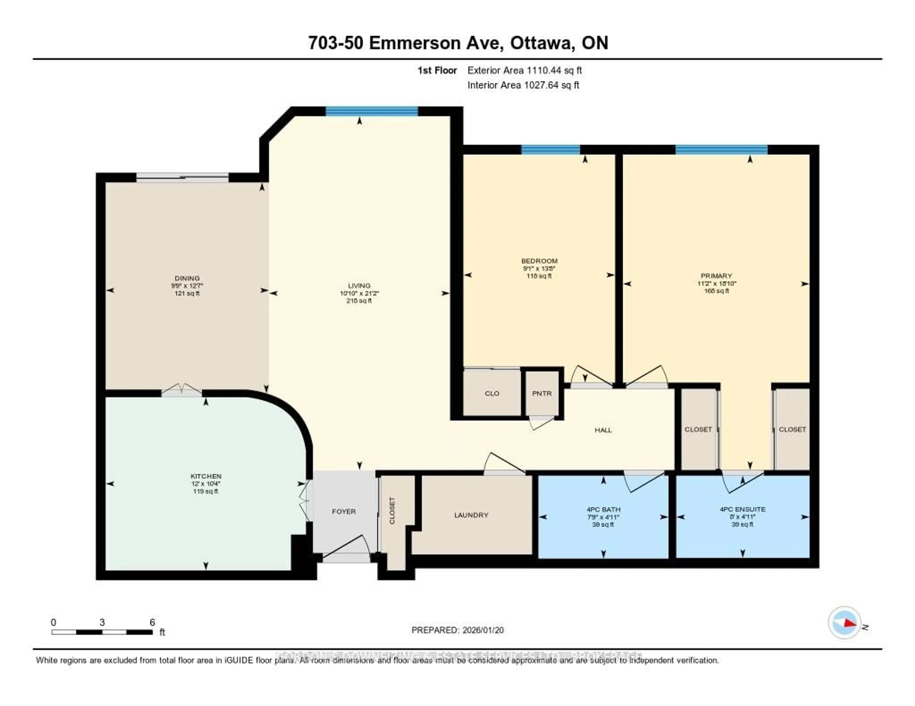 Floor plan for 50 Emmerson Ave #703, Ottawa Ontario K1Y 4P7