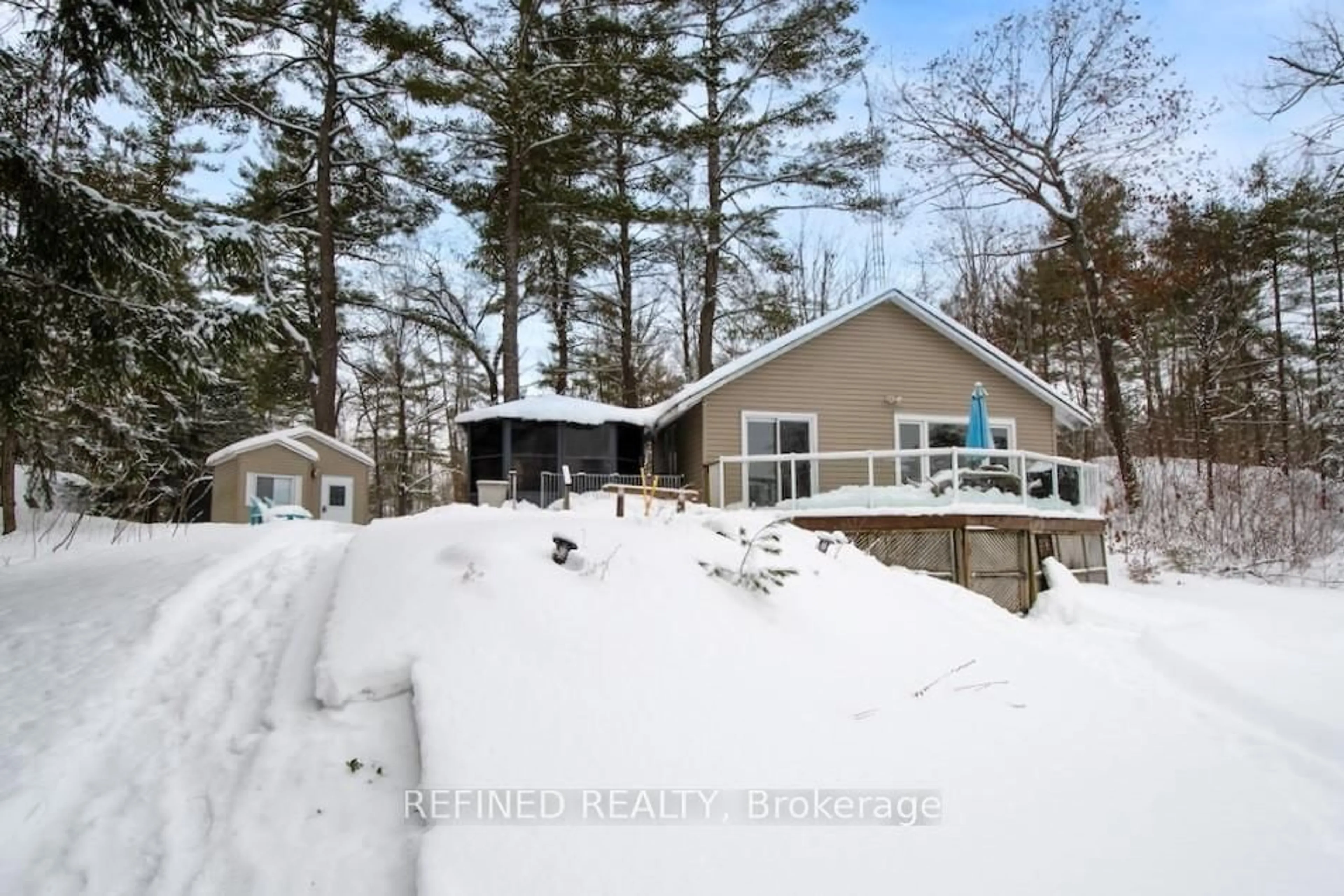 A pic from outside/outdoor area/front of a property/back of a property/a pic from drone, water/lake/river/ocean view for 2425 South Bay Rd, Douro-Dummer Ontario K0L 2H0