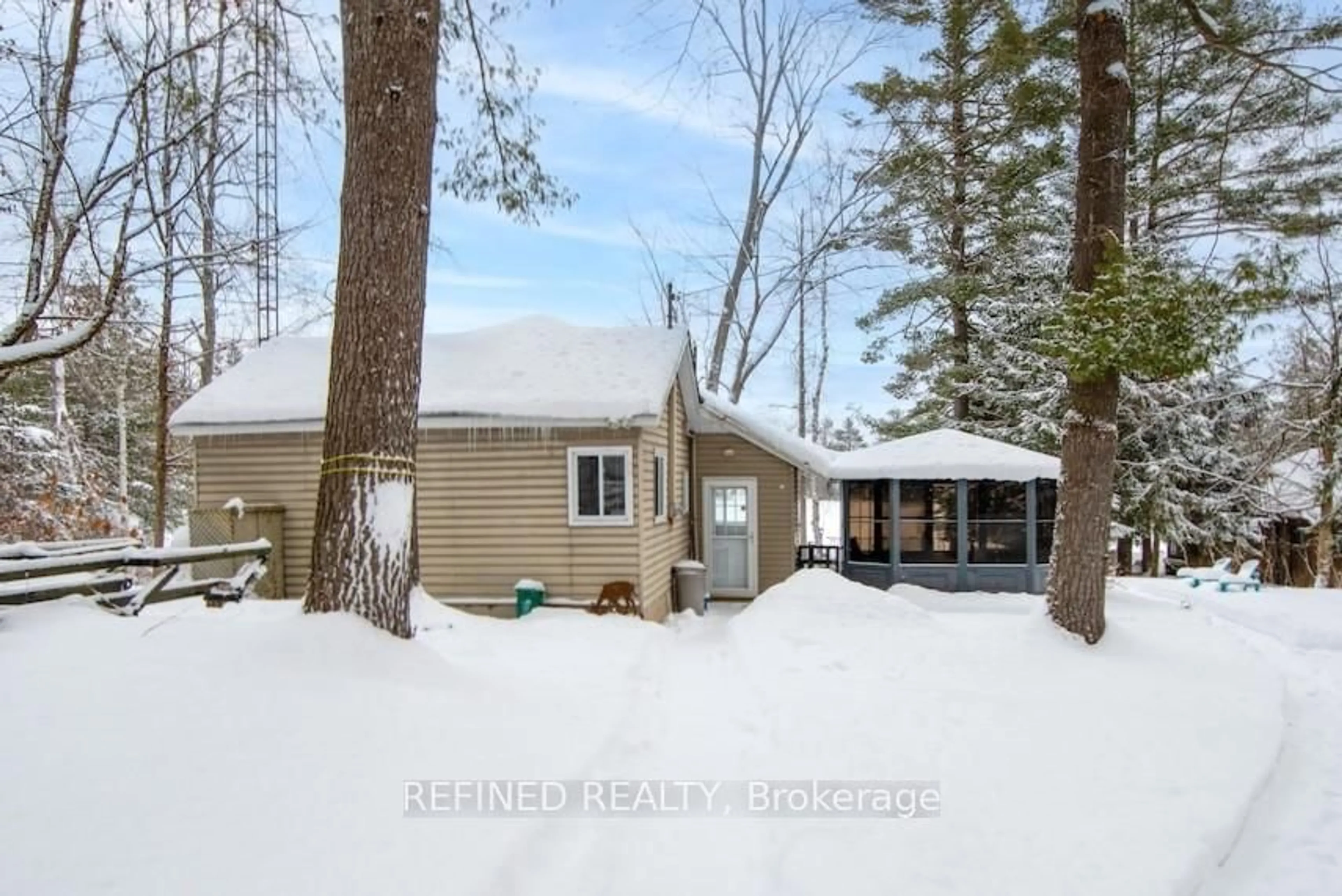 A pic from outside/outdoor area/front of a property/back of a property/a pic from drone, forest/trees view for 2425 South Bay Rd, Douro-Dummer Ontario K0L 2H0