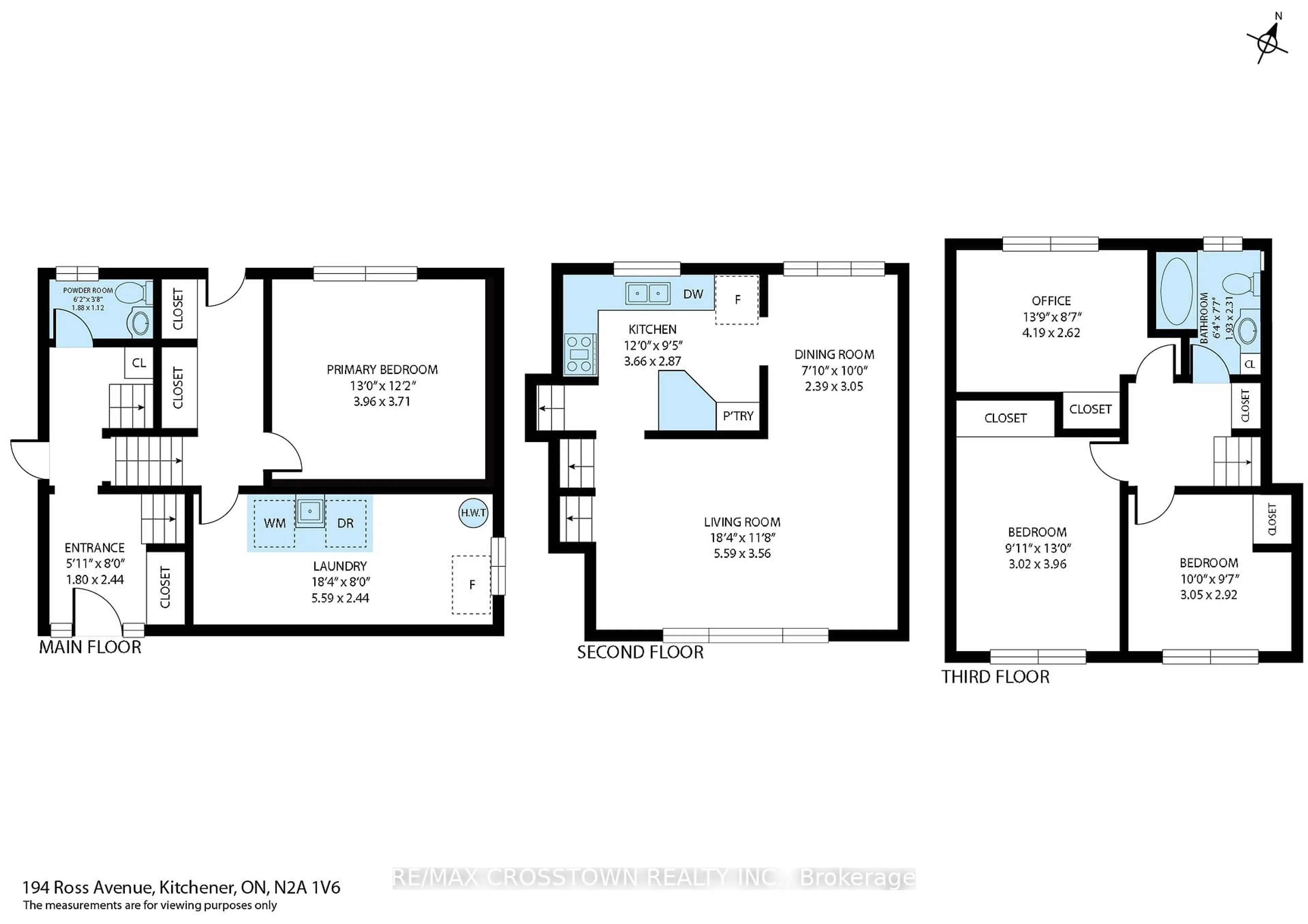 Floor plan for 194 Ross Ave, Kitchener Ontario N2A 1V6