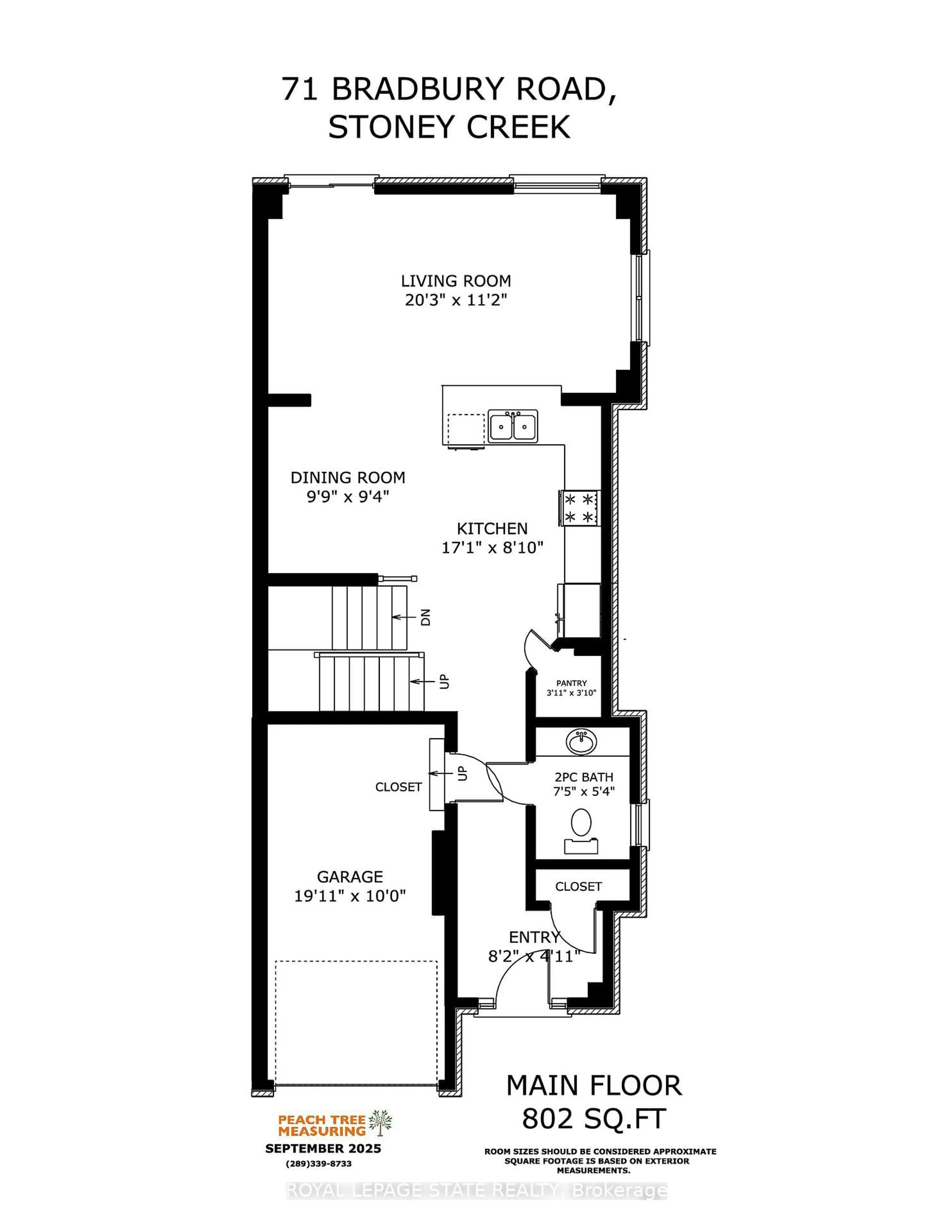 Floor plan for 71 Bradbury Rd, Hamilton Ontario L8J 0E4
