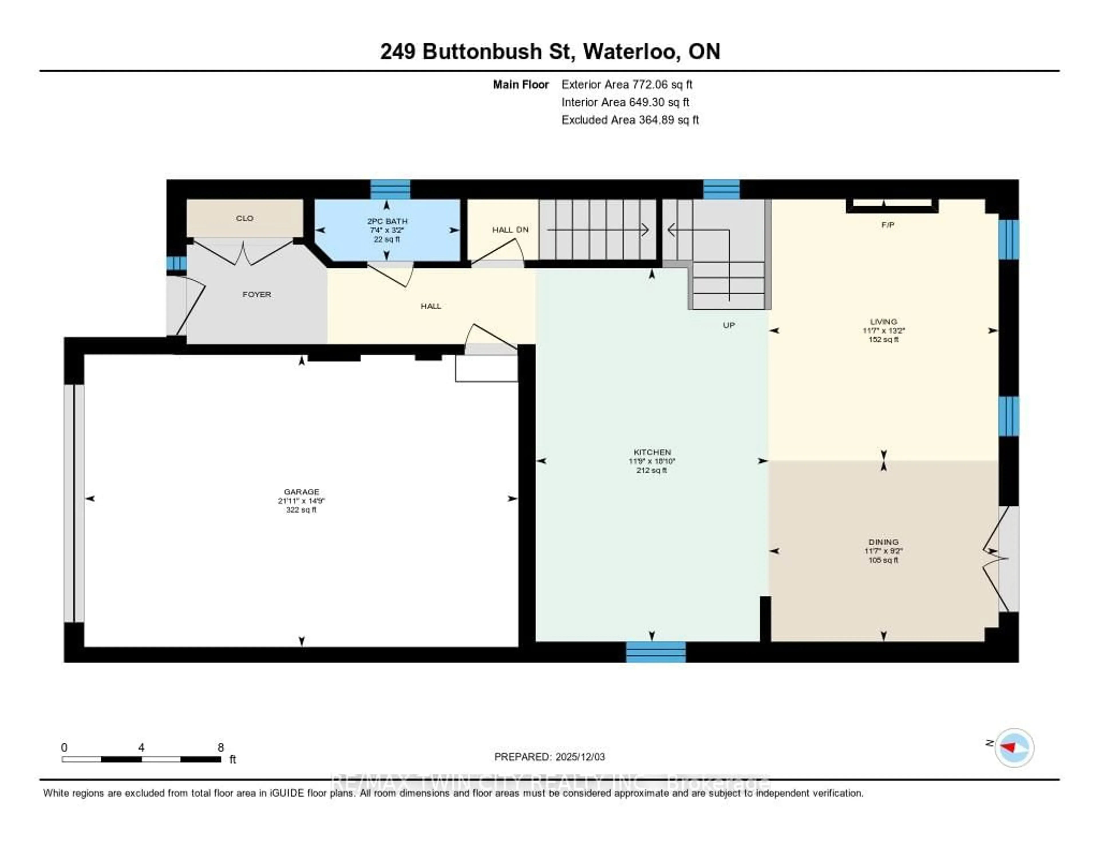 Floor plan for 249 Buttonbush St, Waterloo Ontario N2V 0B4