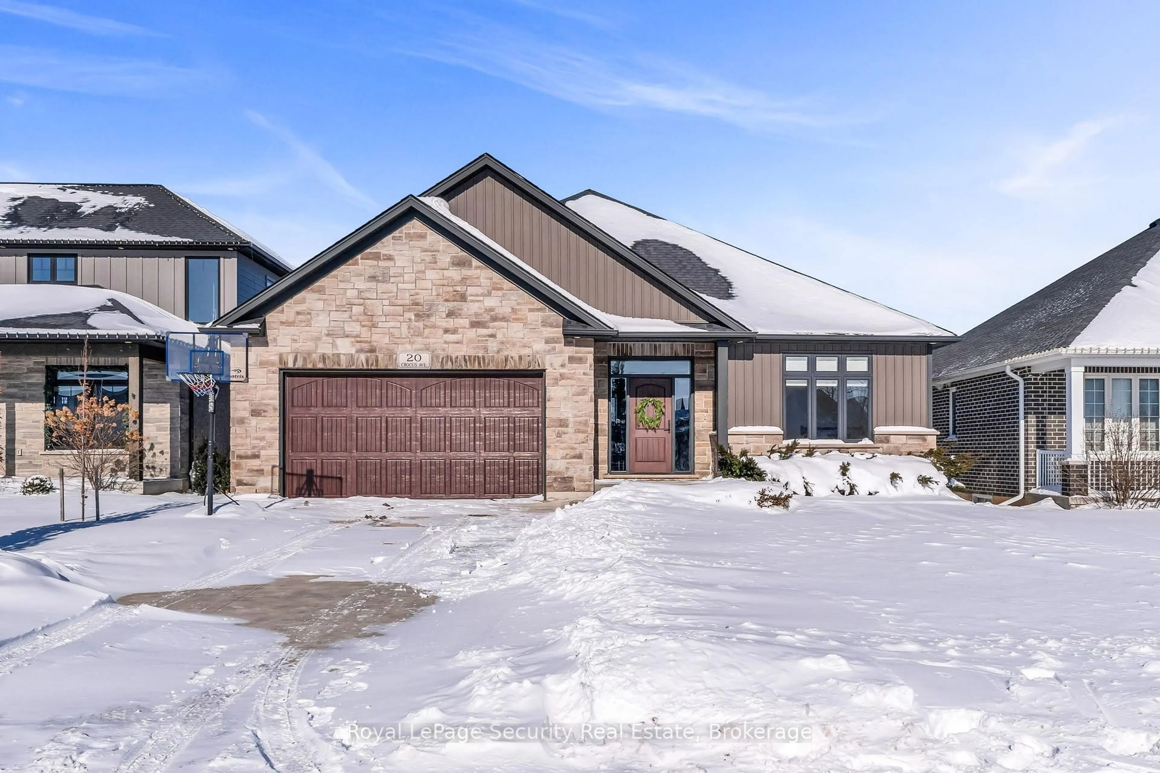 Home with brick exterior material, street for 20 Crocus Ave, Tillsonburg Ontario N4G 5S9