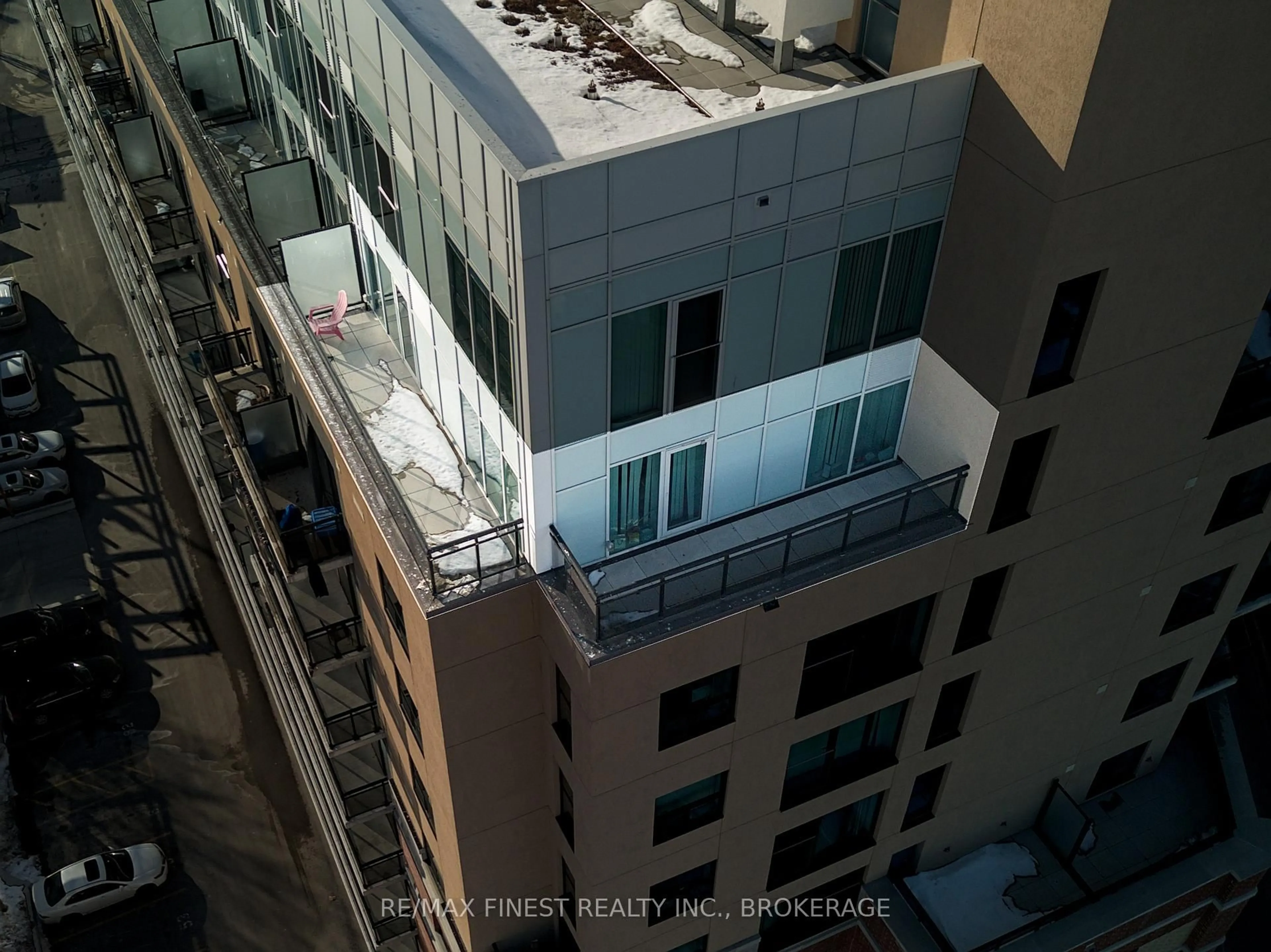 Balcony in the apartment, city buildings view from balcony for 652 Princess St #911, Kingston Ontario K7L 1E5