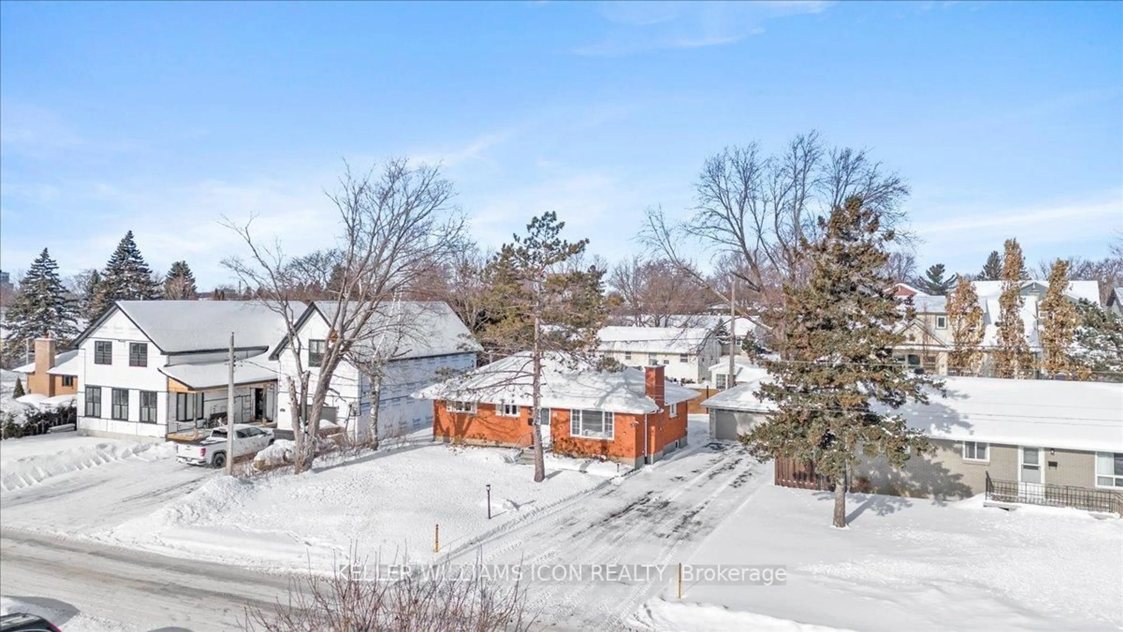 A pic from outside/outdoor area/front of a property/back of a property/a pic from drone, city buildings view from balcony for 45 Epworth Ave, Ottawa Ontario K2G 2L8