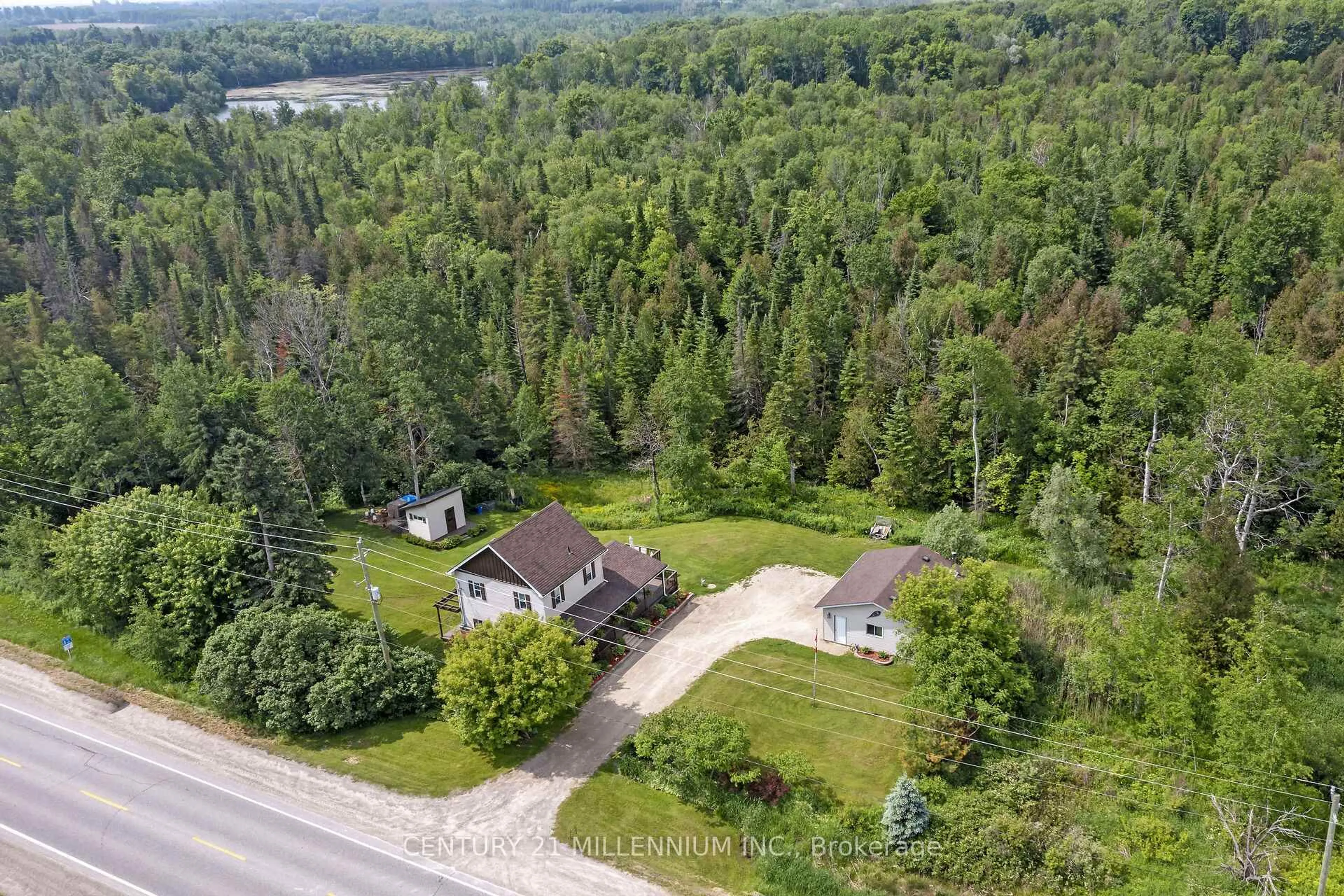 A pic from outside/outdoor area/front of a property/back of a property/a pic from drone, forest/trees view for 5770 Trafalgar Rd, Erin Ontario N0B 1Z0