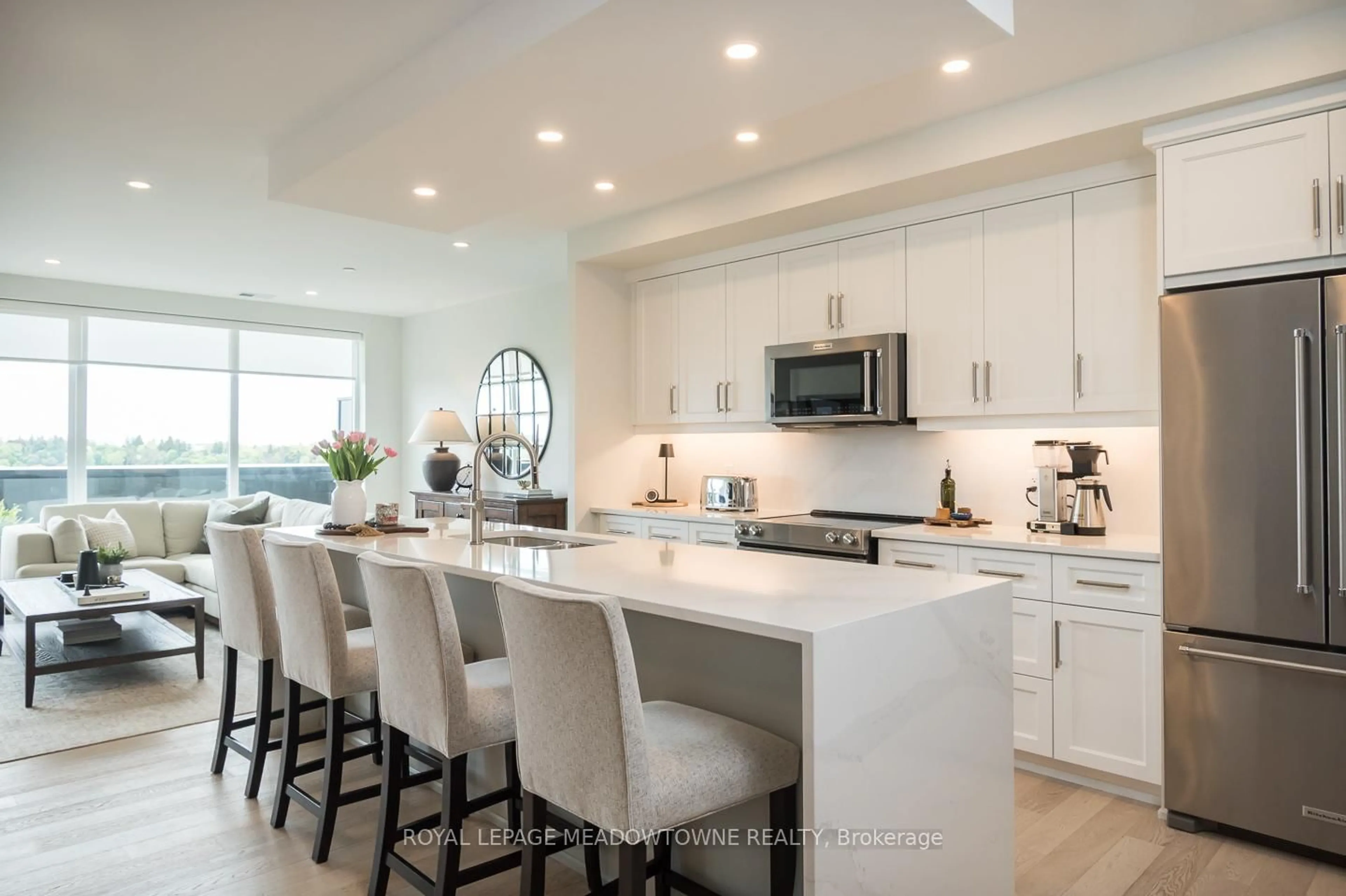 Open concept kitchen, ceramic/tile floor for 71 Wyndham St #1301, Guelph Ontario N1E 5R3