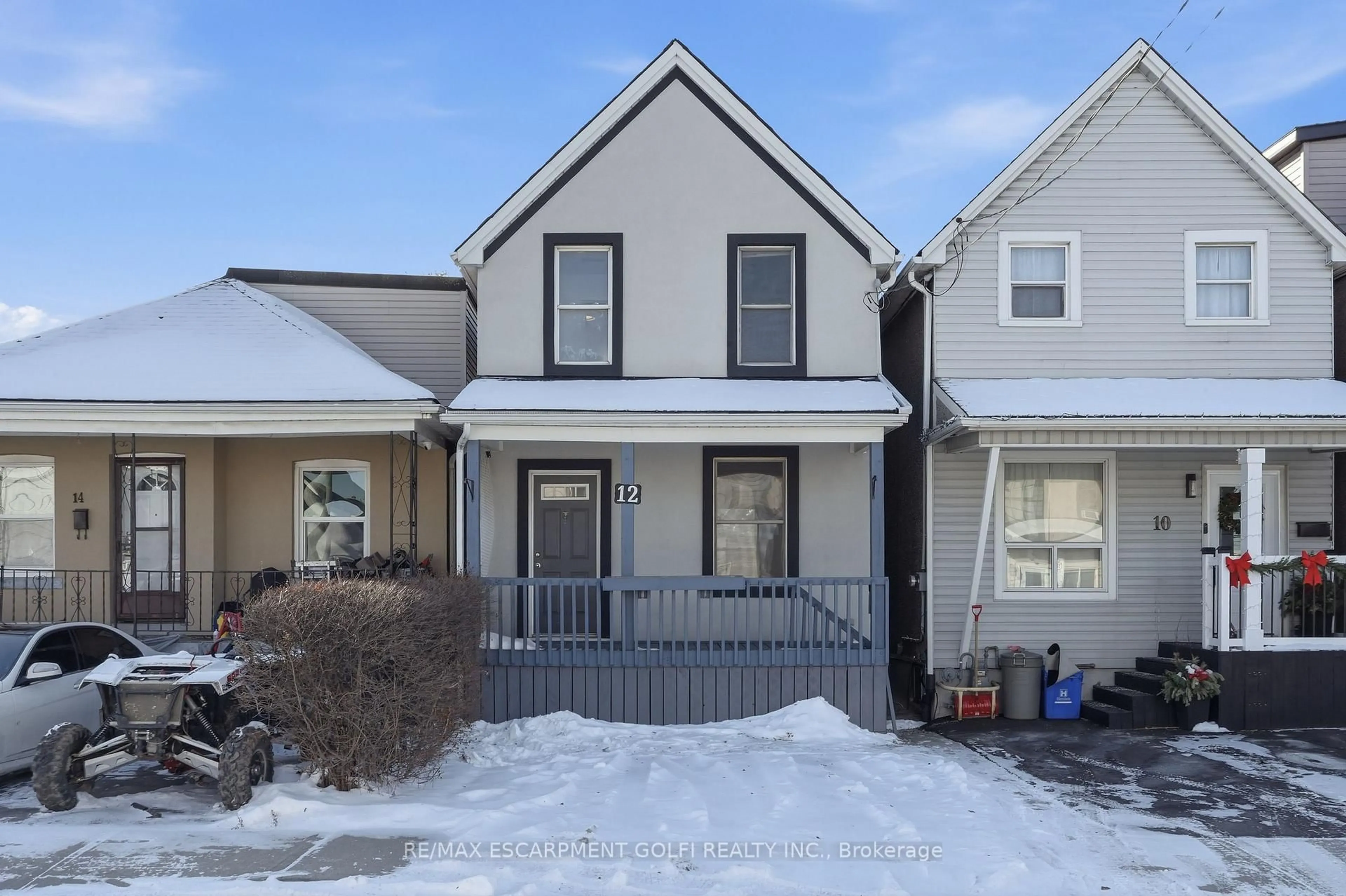 Home with vinyl exterior material, street for 12 Roxborough Ave, Hamilton Ontario L8L 1X8