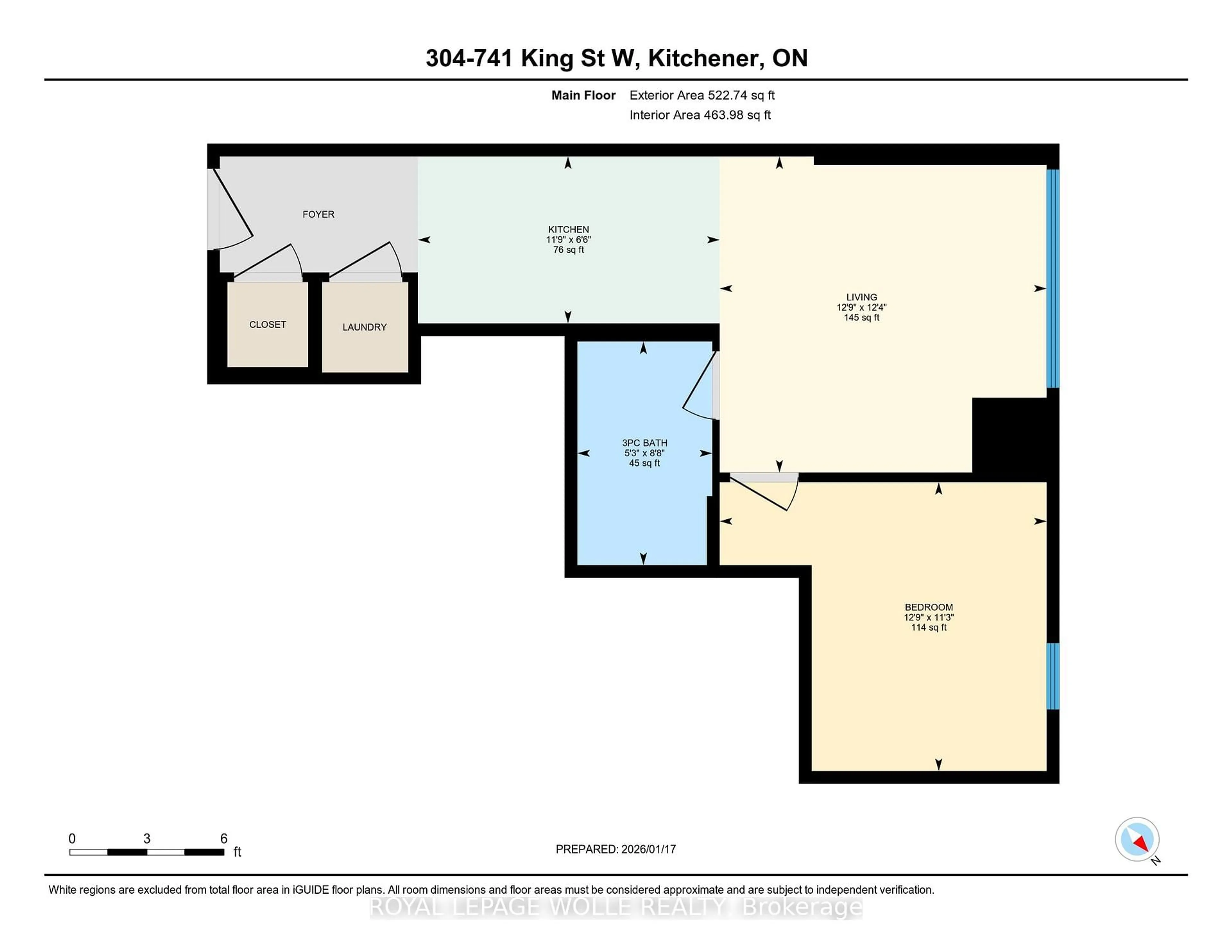Floor plan for 741 King St #304, Kitchener Ontario N2G 0E9