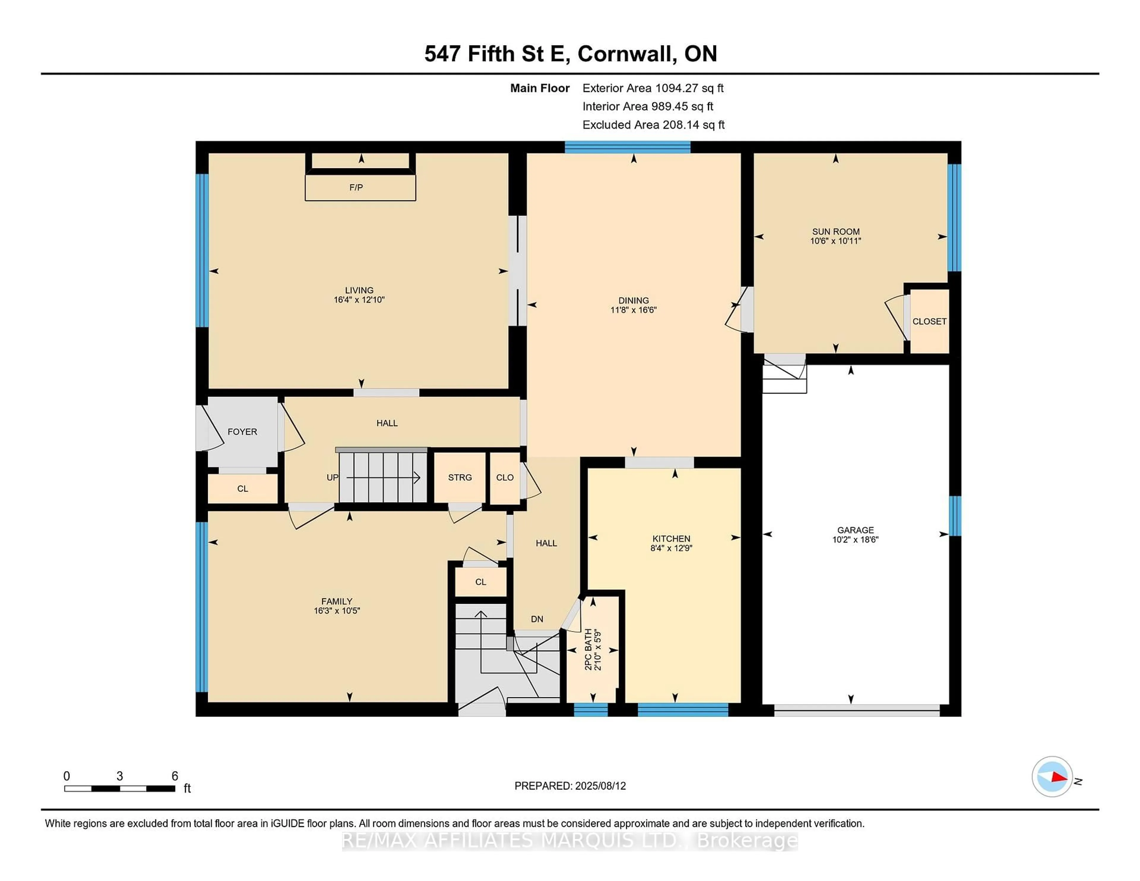 Floor plan for 547 Fifth St, Cornwall Ontario K6H 2M6