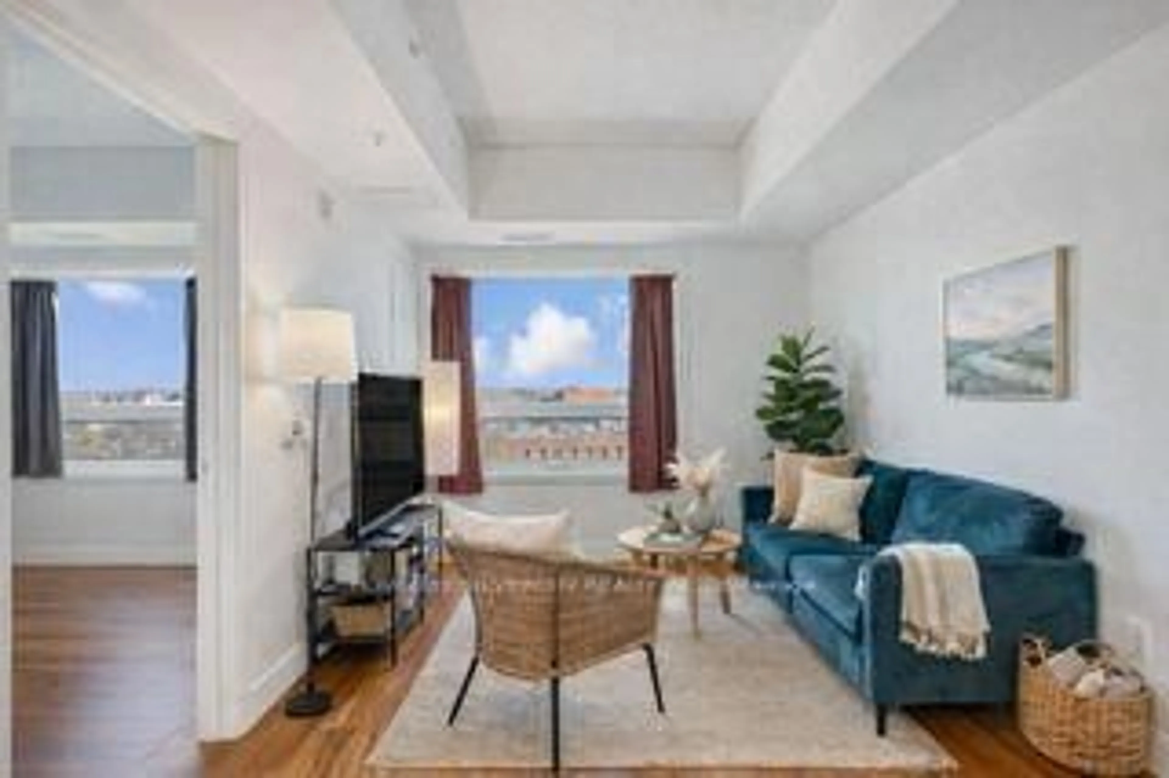 Living room with furniture, unknown for 1 Wellington St #615, Brantford Ontario N3T 2L3