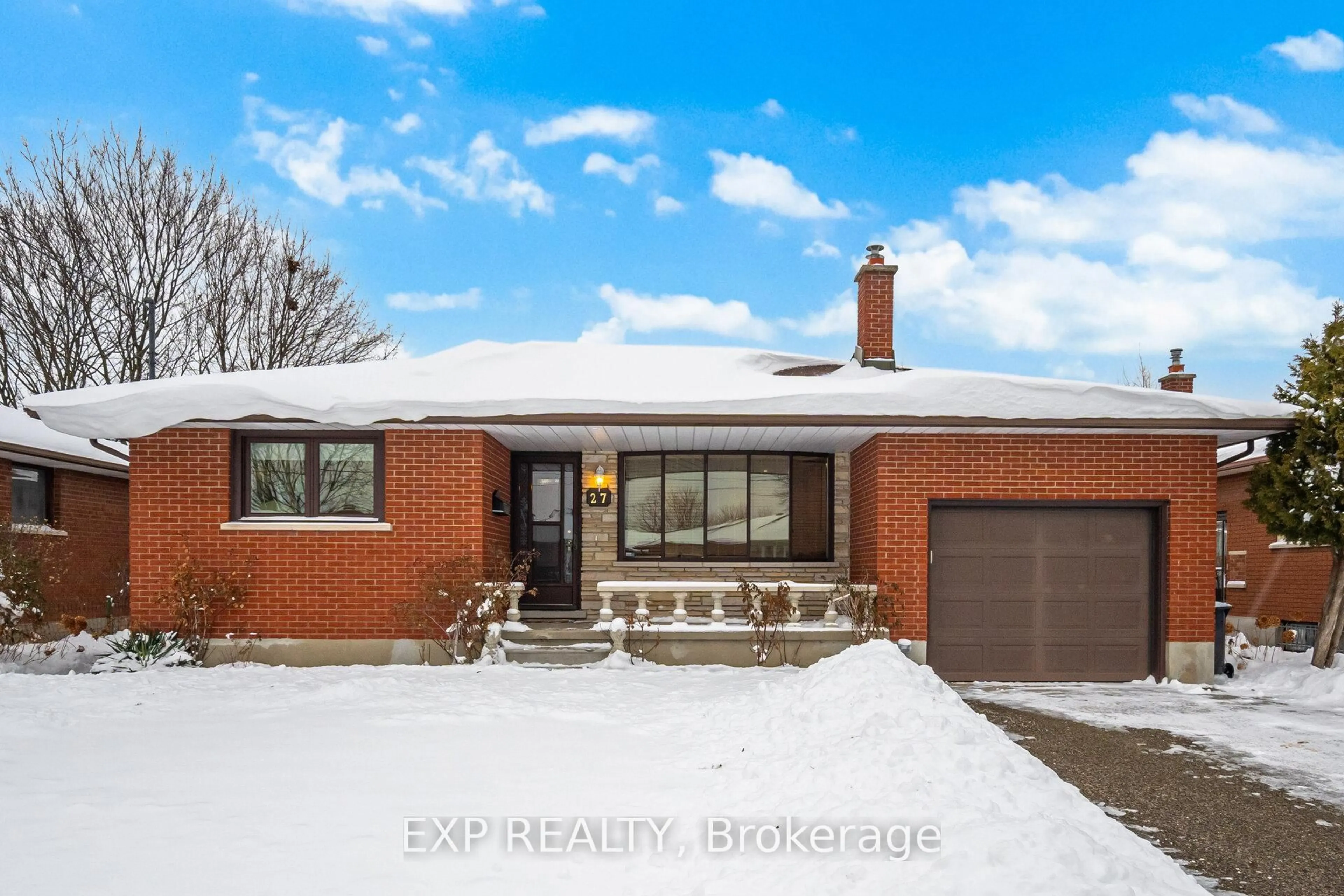 Home with brick exterior material, street for 27 Palermo Cres, Guelph Ontario N1E 2J8