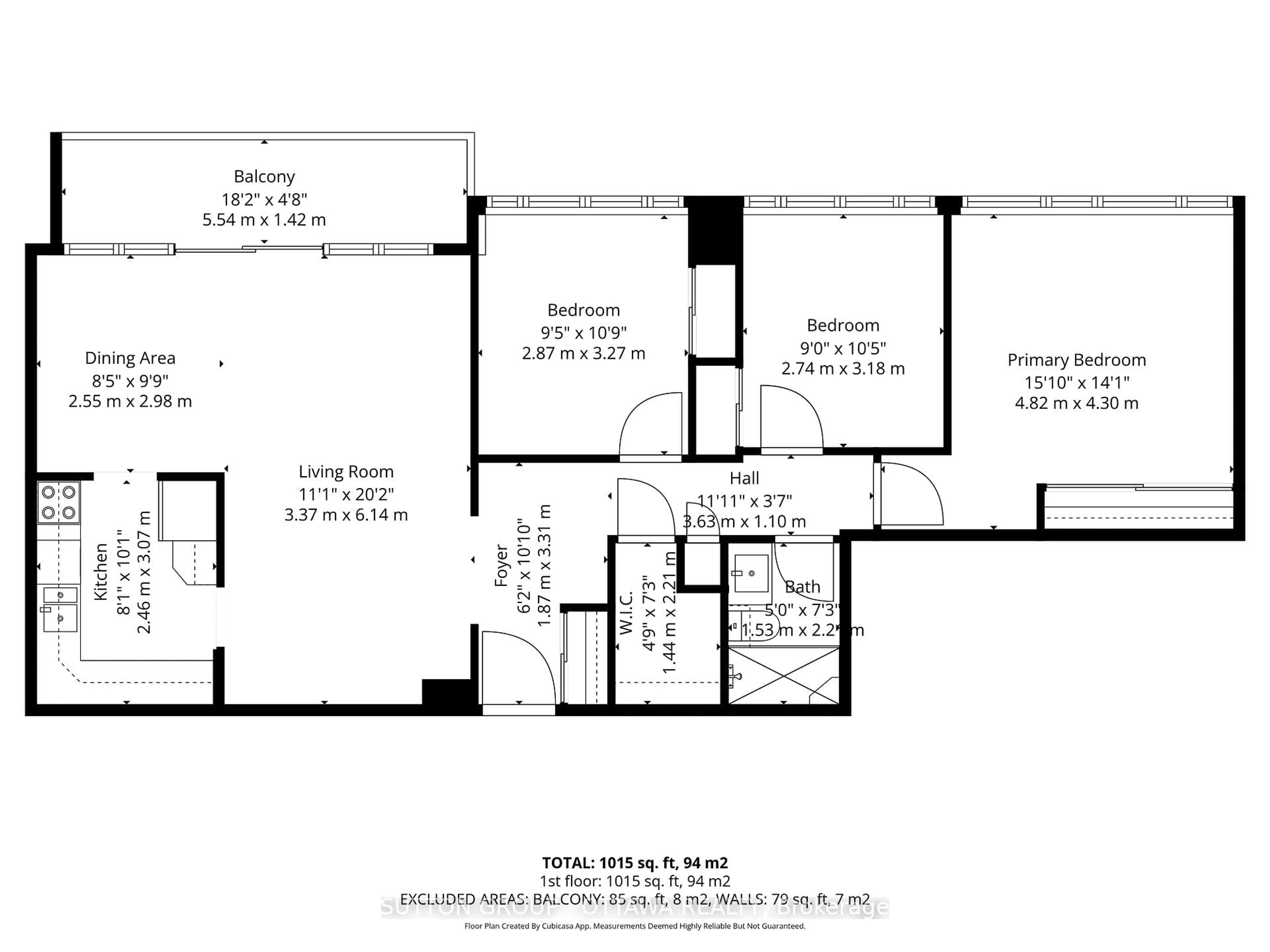 Floor plan for 2625 Regina St #308, Ottawa Ontario K2B 5W8