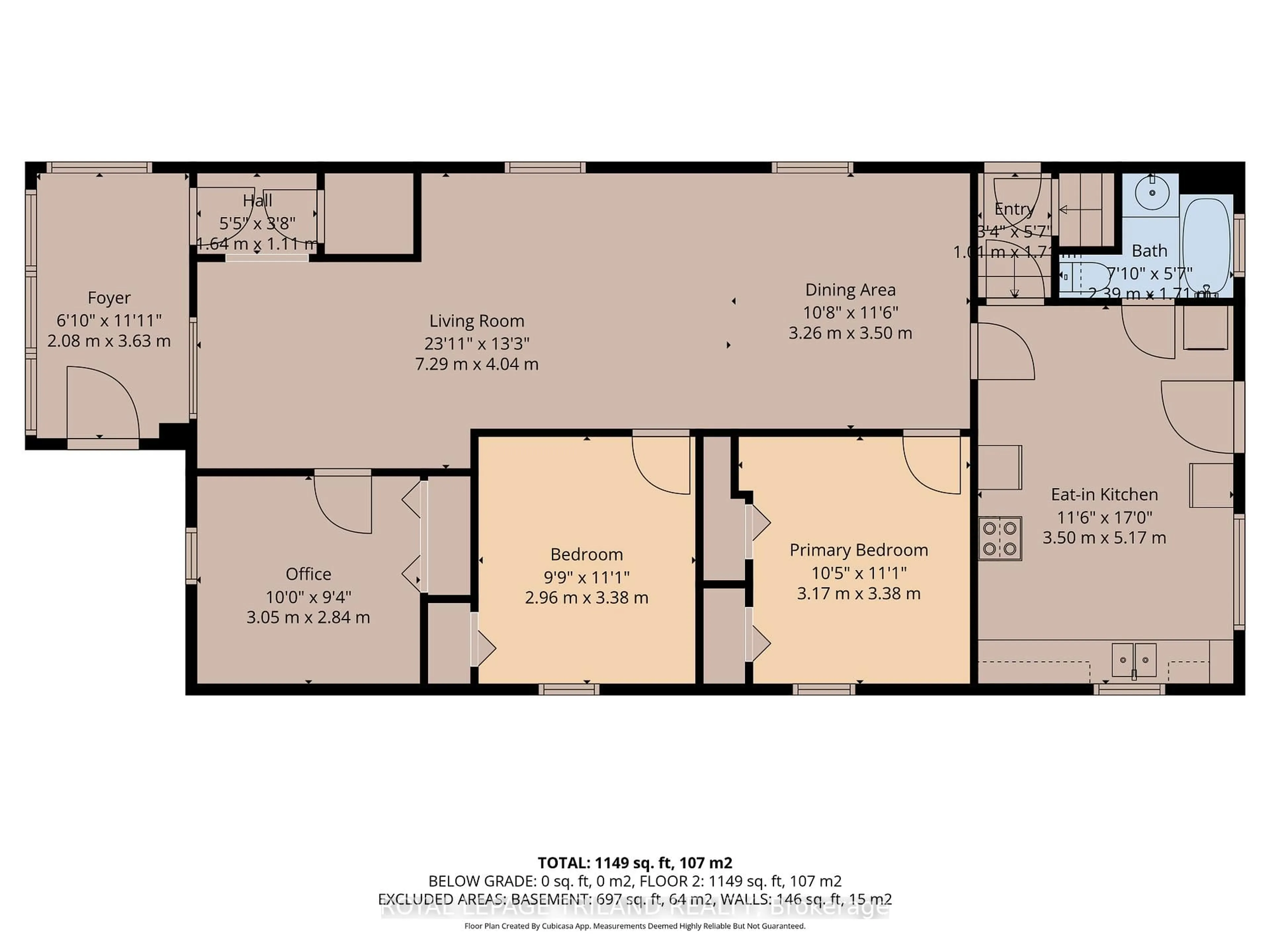 Floor plan for 61 Briscoe St, London South Ontario N6J 1M4