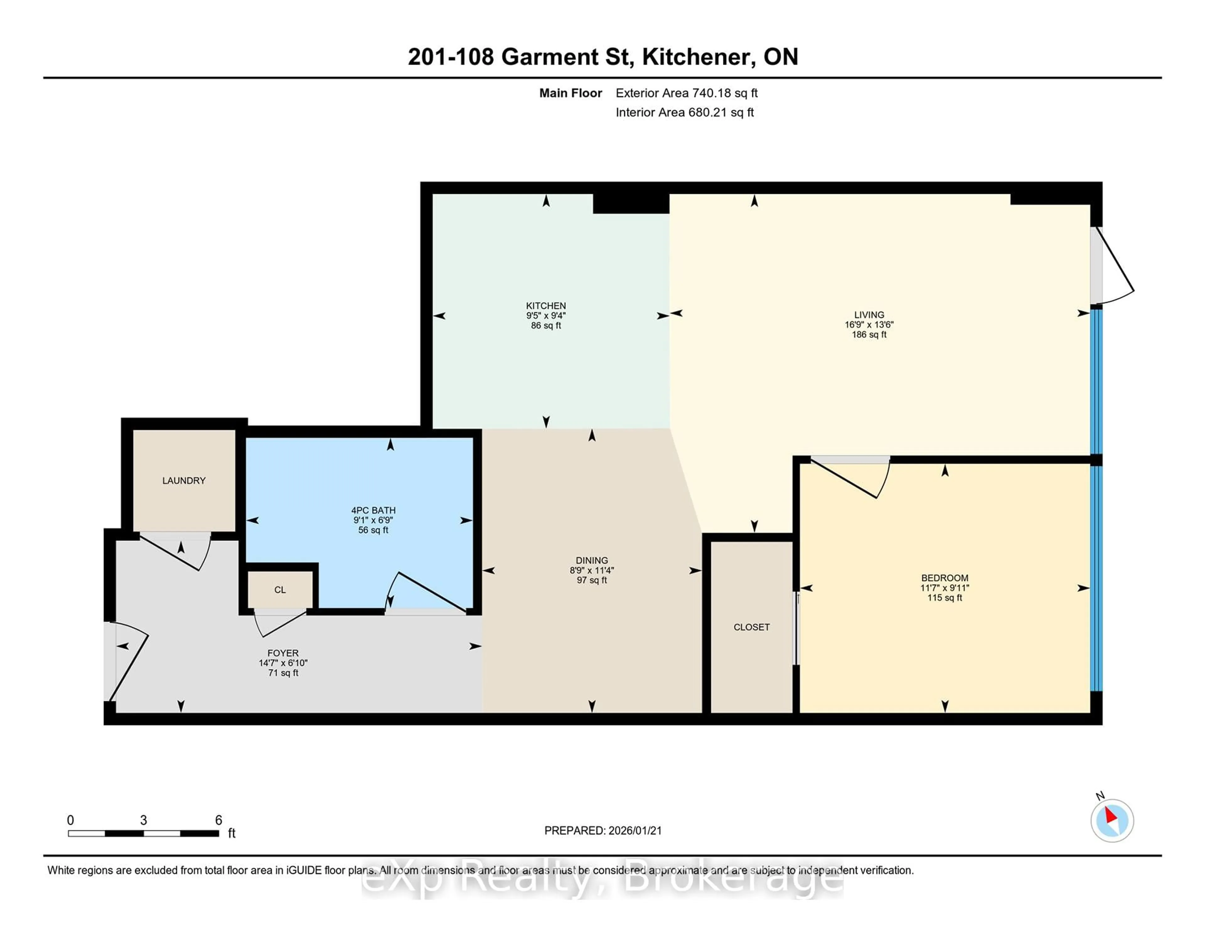 Floor plan for 108 Garment St #201, Kitchener Ontario N2G 0E2