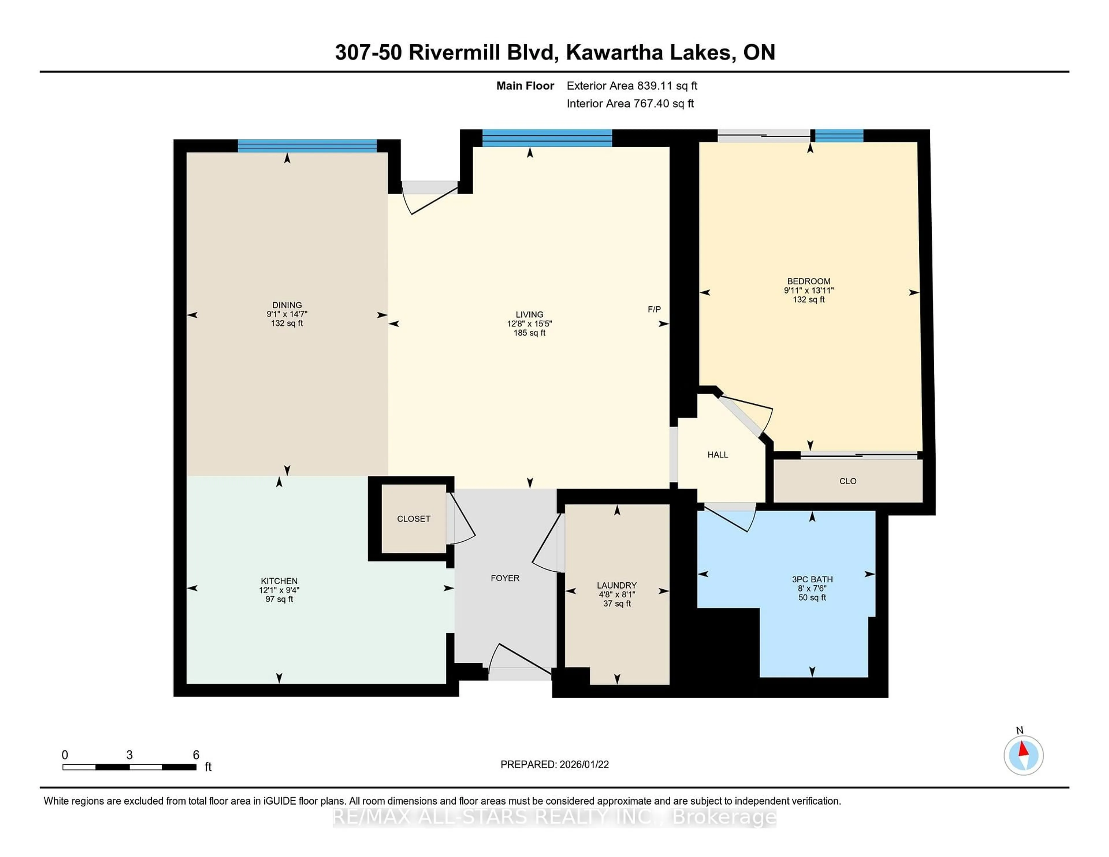 Floor plan for 50 Rivermill Blvd #307, Kawartha Lakes Ontario K9V 6C1