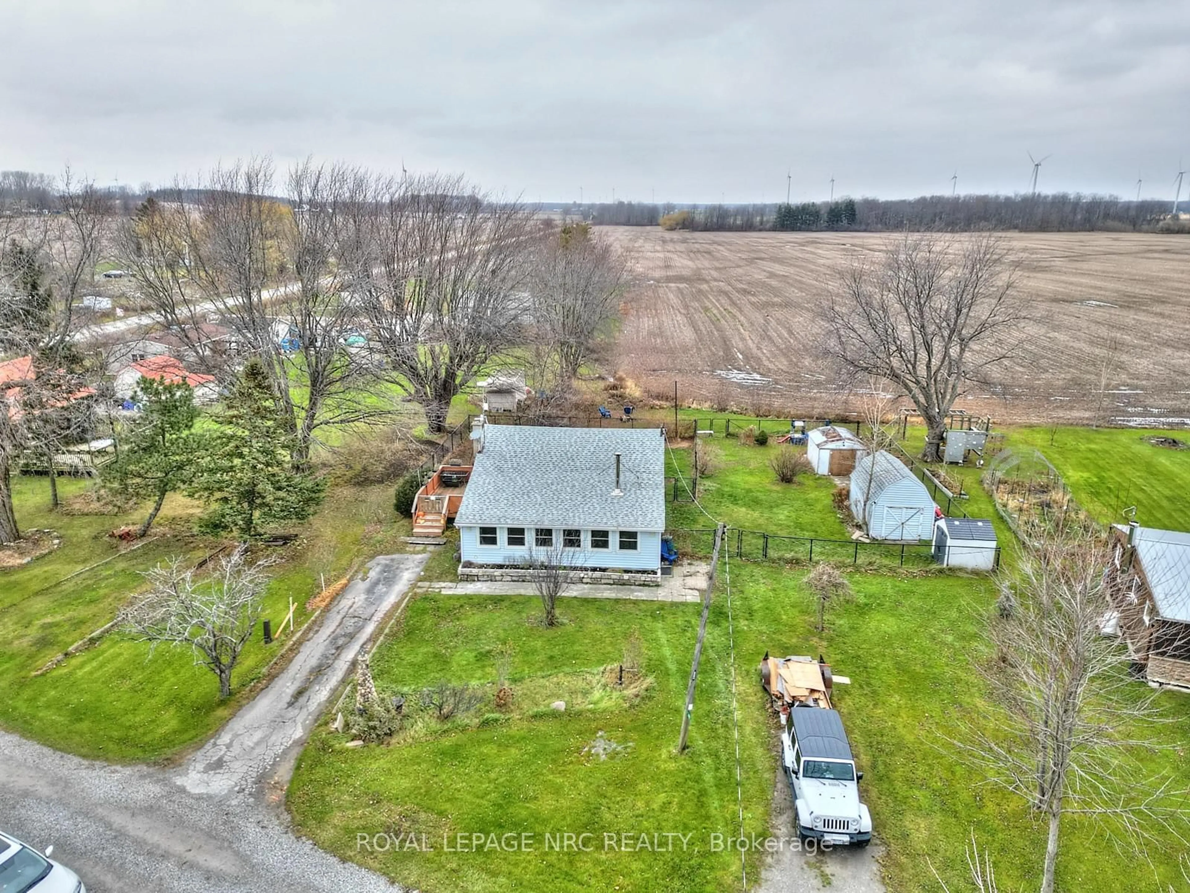 A pic from outside/outdoor area/front of a property/back of a property/a pic from drone, unknown for 48 Derner Line, Haldimand Ontario N0A 1K0
