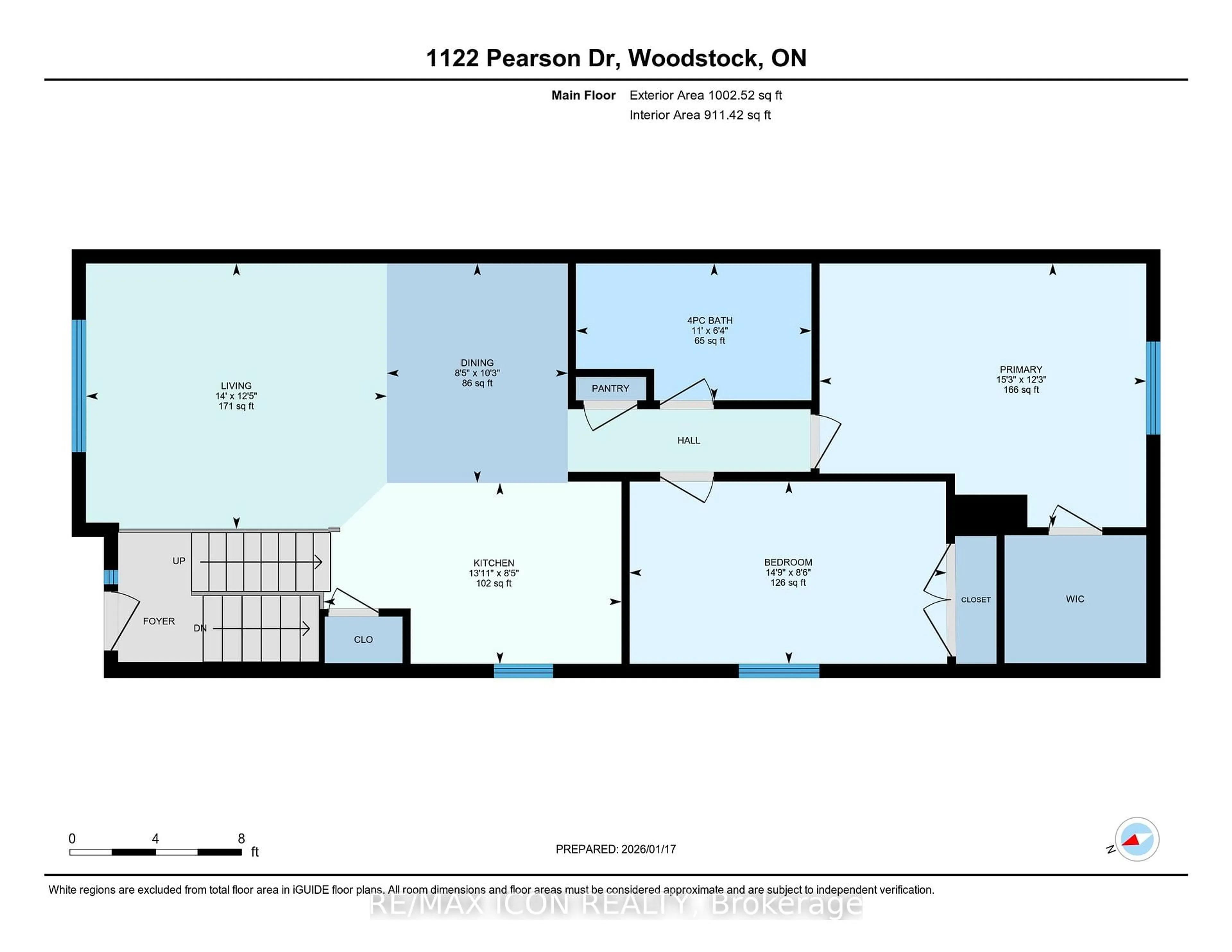 Floor plan for 1122 Pearson Dr, Woodstock Ontario N4S 8V2