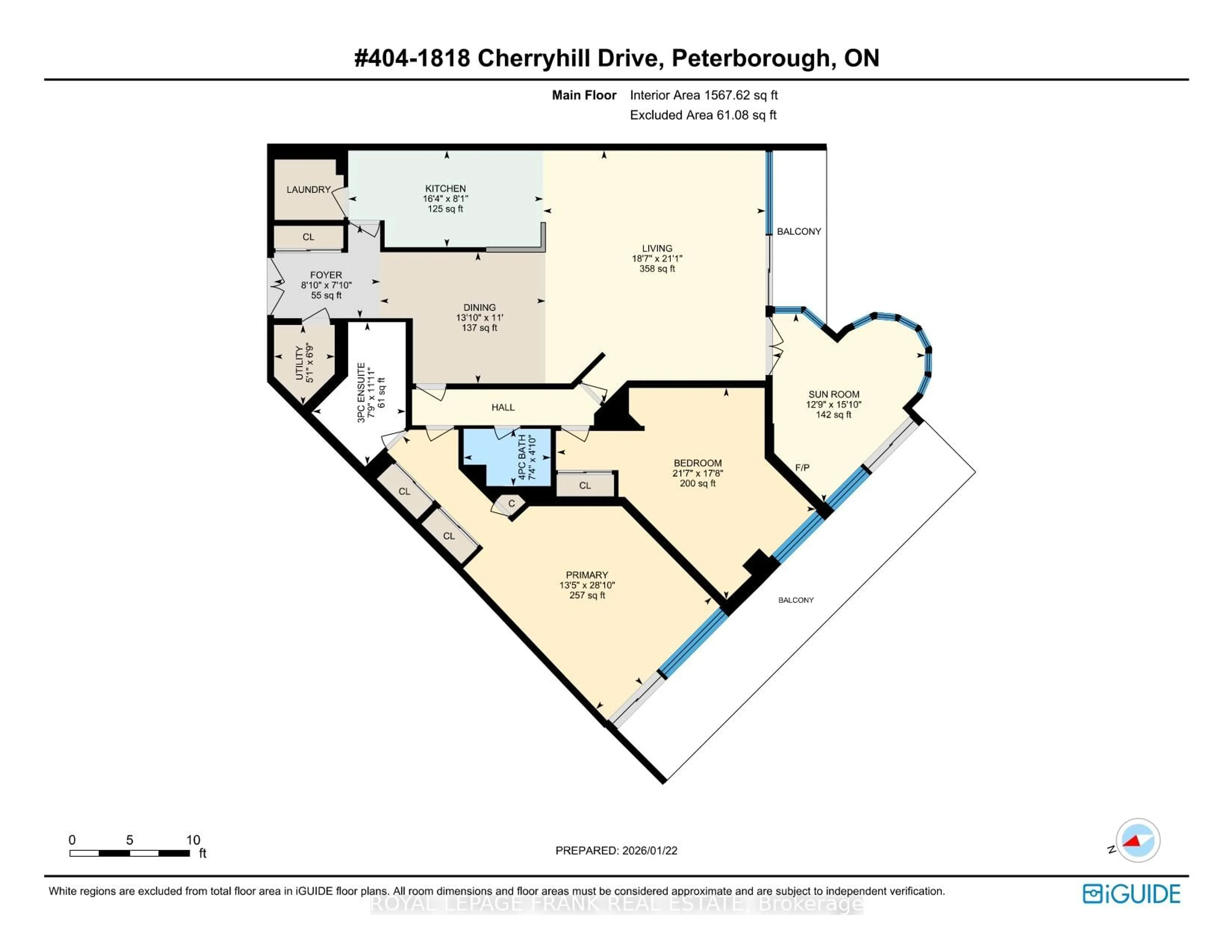 Floor plan for 1818 Cherryhill Rd #404, Peterborough Ontario K9K 1S6