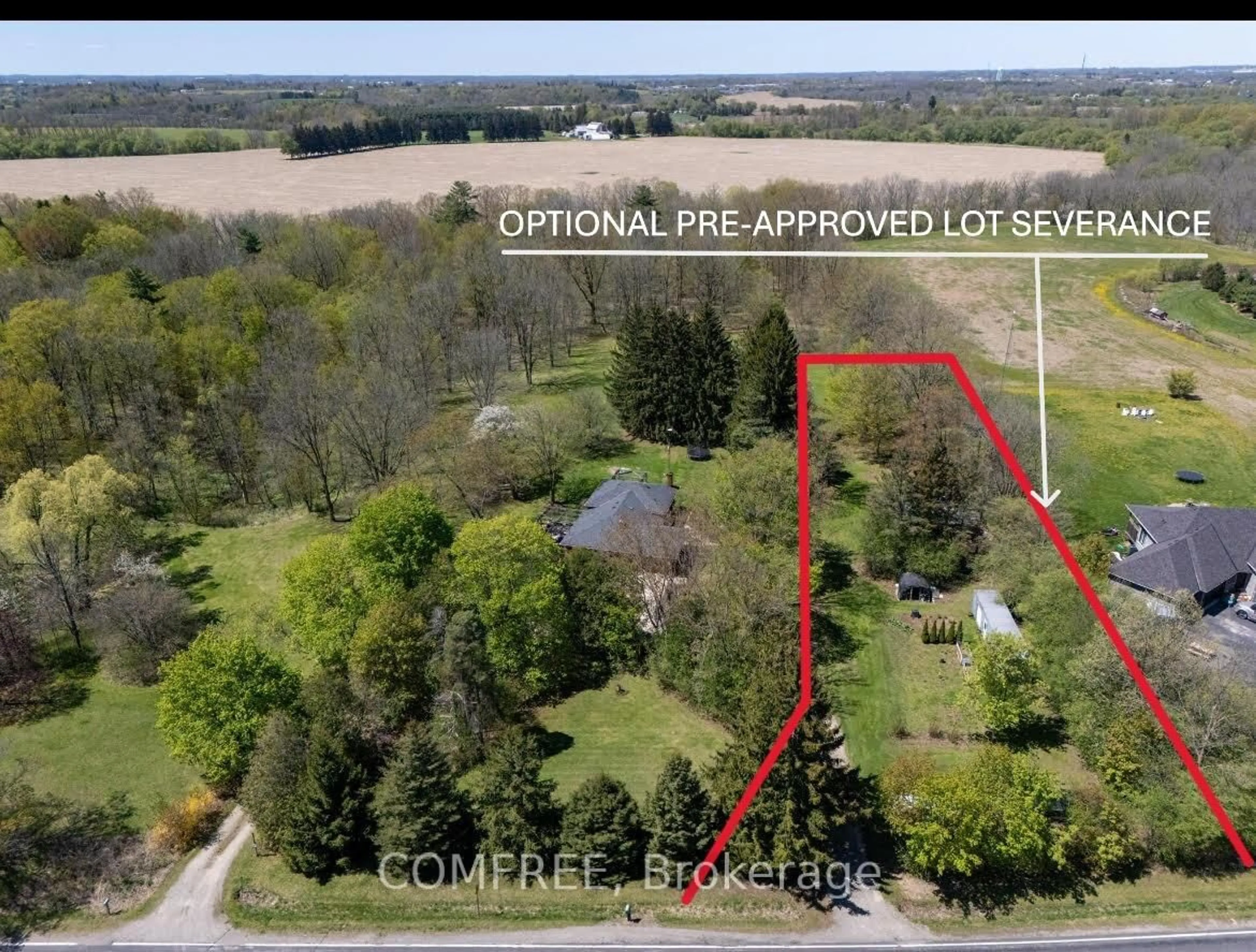 A pic from outside/outdoor area/front of a property/back of a property/a pic from drone, water/lake/river/ocean view for 99 McBay Rd, Brant Ontario N3T 5L4