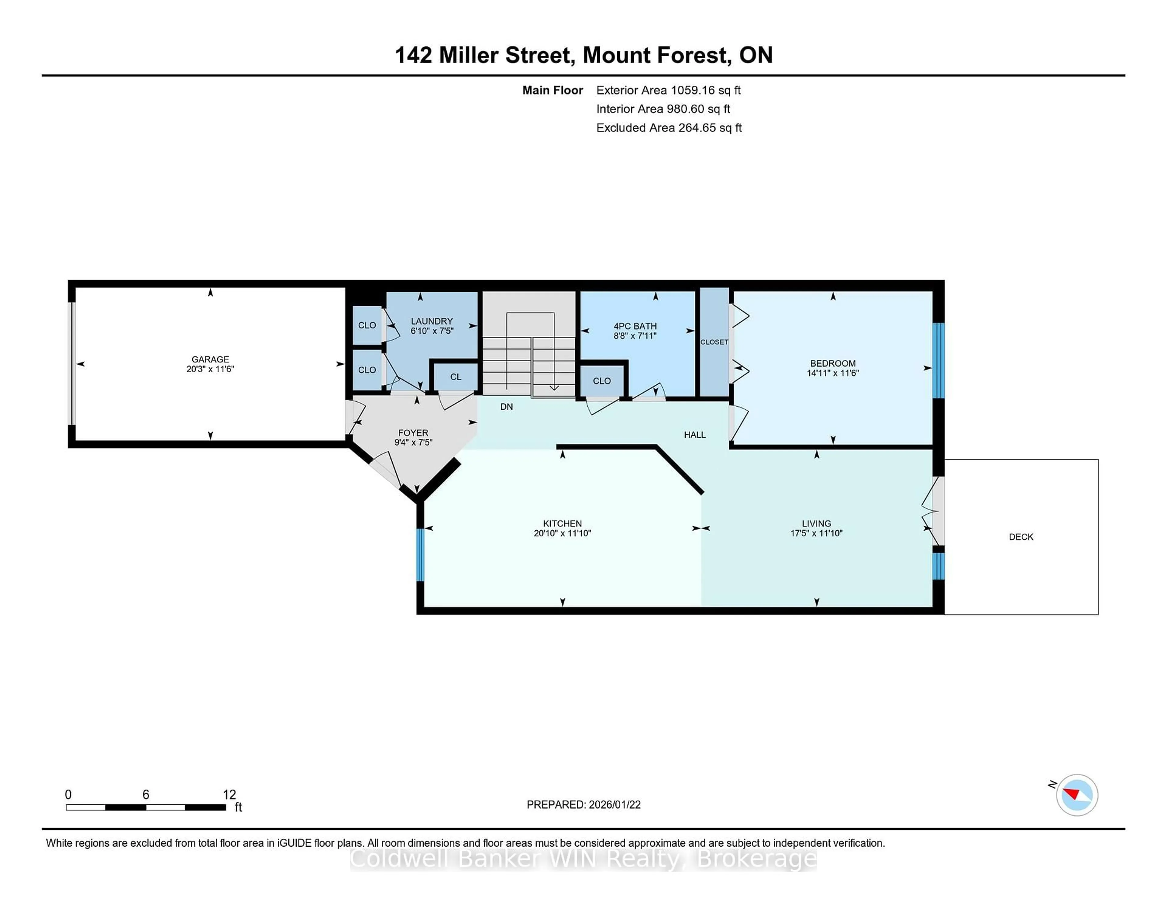 Floor plan for 142 MILLER St, Wellington North Ontario N0G 2L3