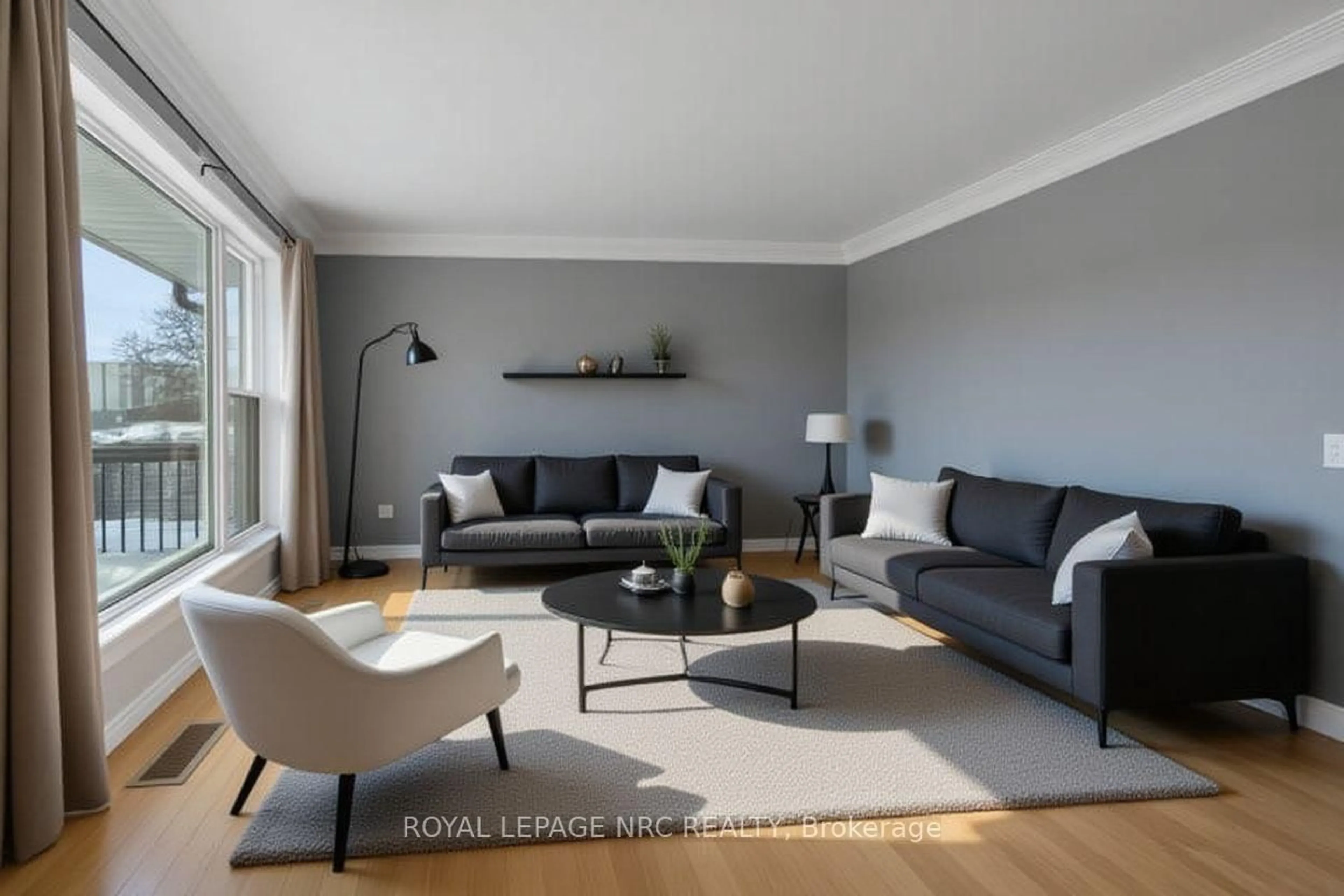 Living room with furniture, wood/laminate floor for 162 Ryerson St, Thorold Ontario L2V 3Y3