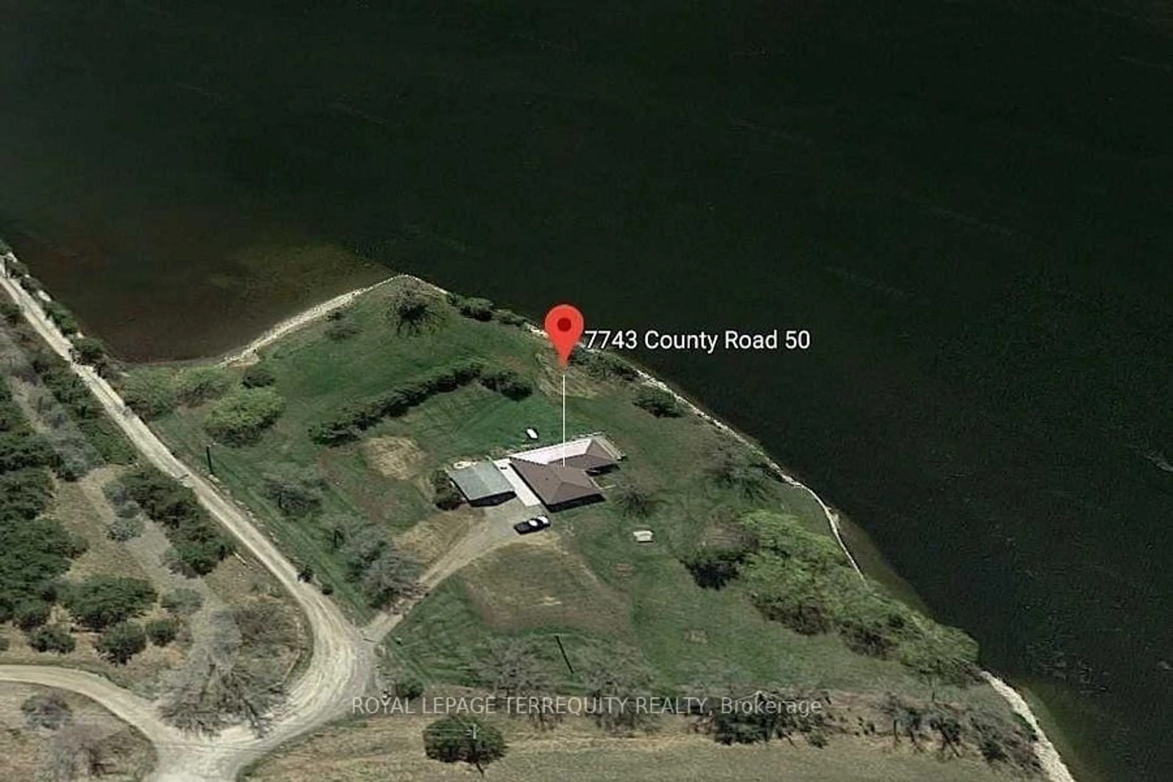 A pic from outside/outdoor area/front of a property/back of a property/a pic from drone, water/lake/river/ocean view for 7743 County Rd 50, Trent Hills Ontario K0L 1L0