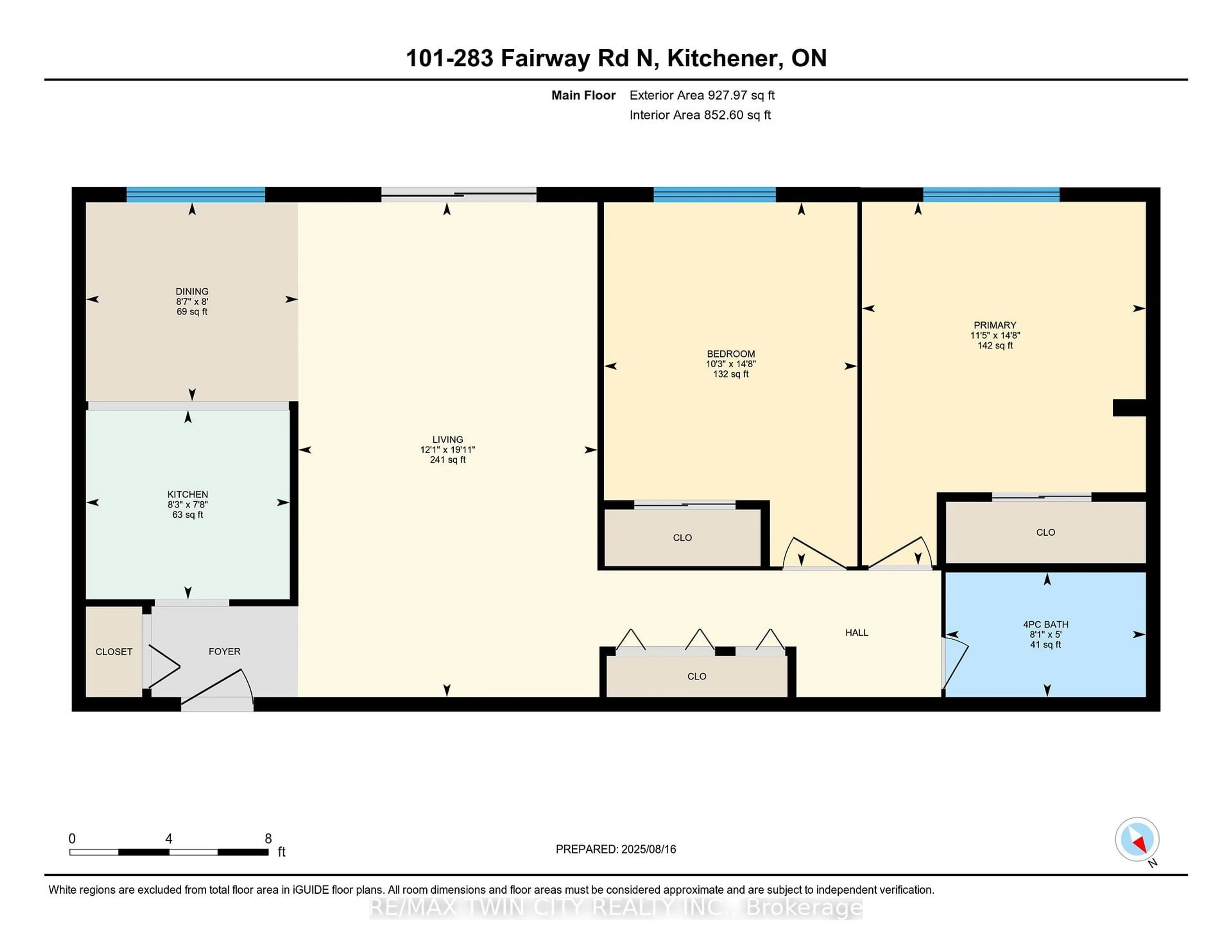 Floor plan for 283 Fairway Rd #101, Kitchener Ontario N2A 2P1