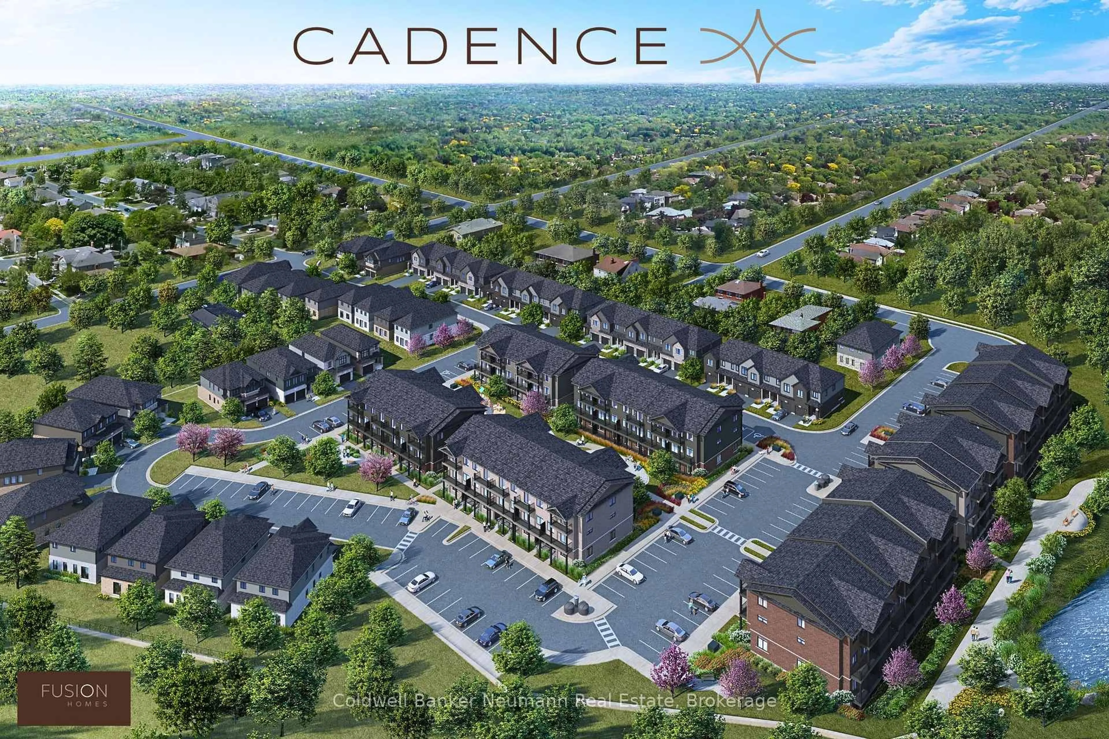 A pic from outside/outdoor area/front of a property/back of a property/a pic from drone, unknown for 15 Cadence Common, Cambridge Ontario N3C 1A5