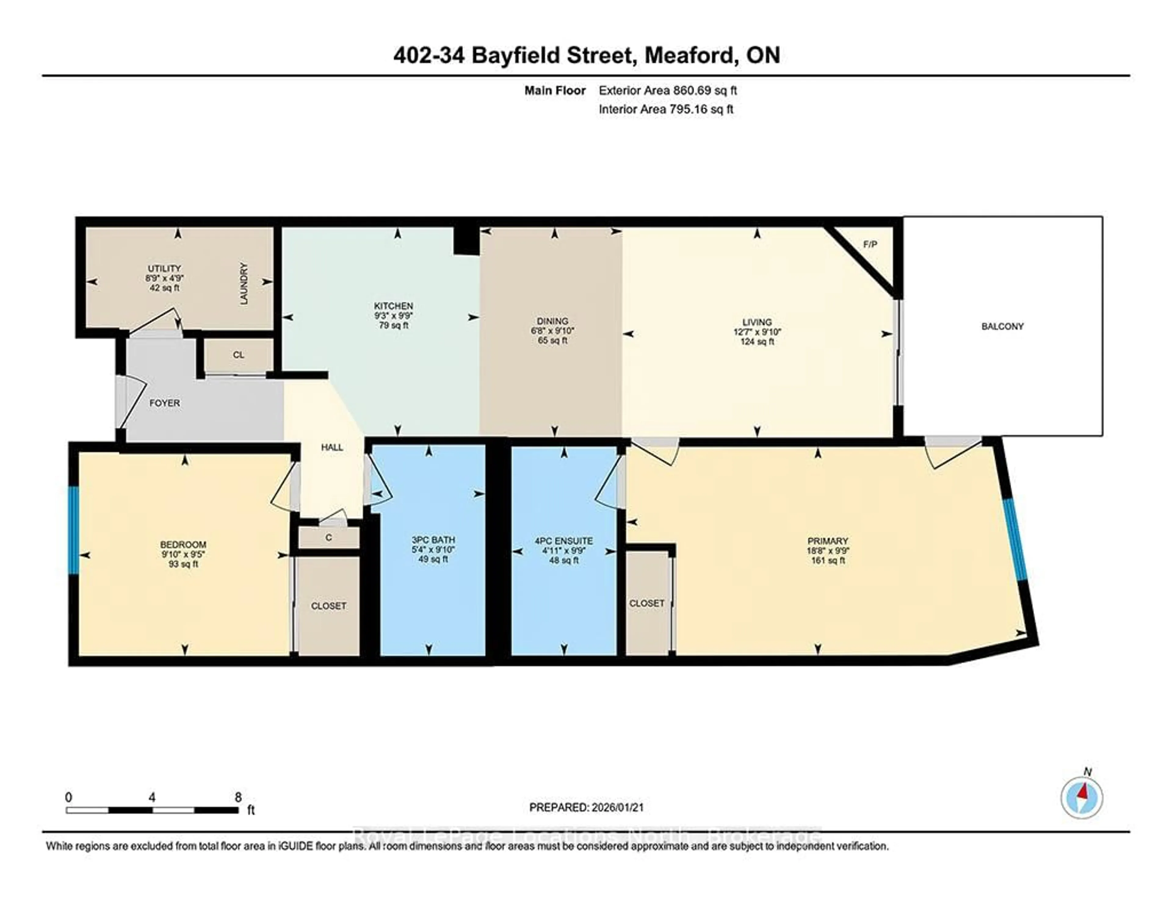 Floor plan for 34 Bayfield St #402, Meaford Ontario N4L 1Y2