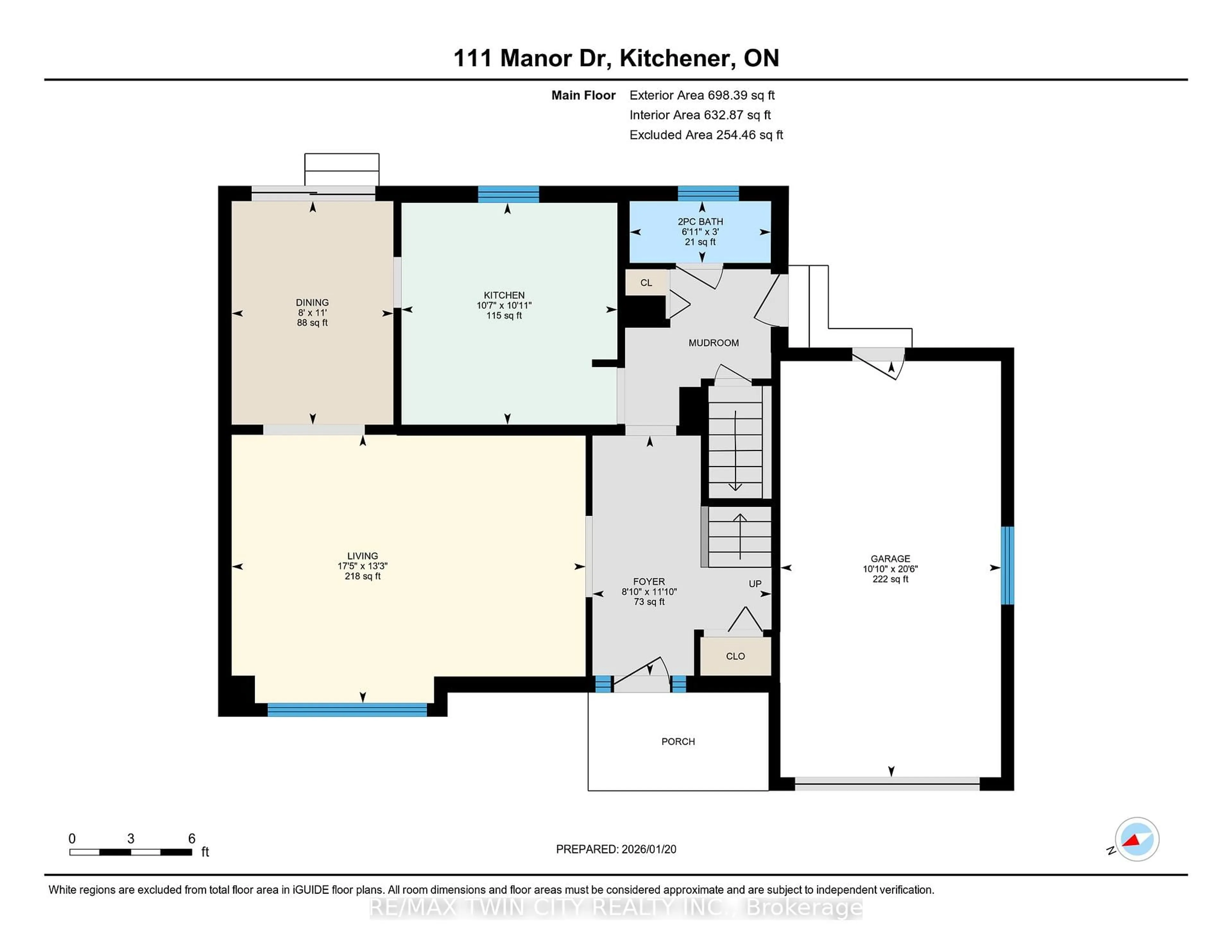 Floor plan for 111 Manor Dr, Kitchener Ontario N2A 2T9