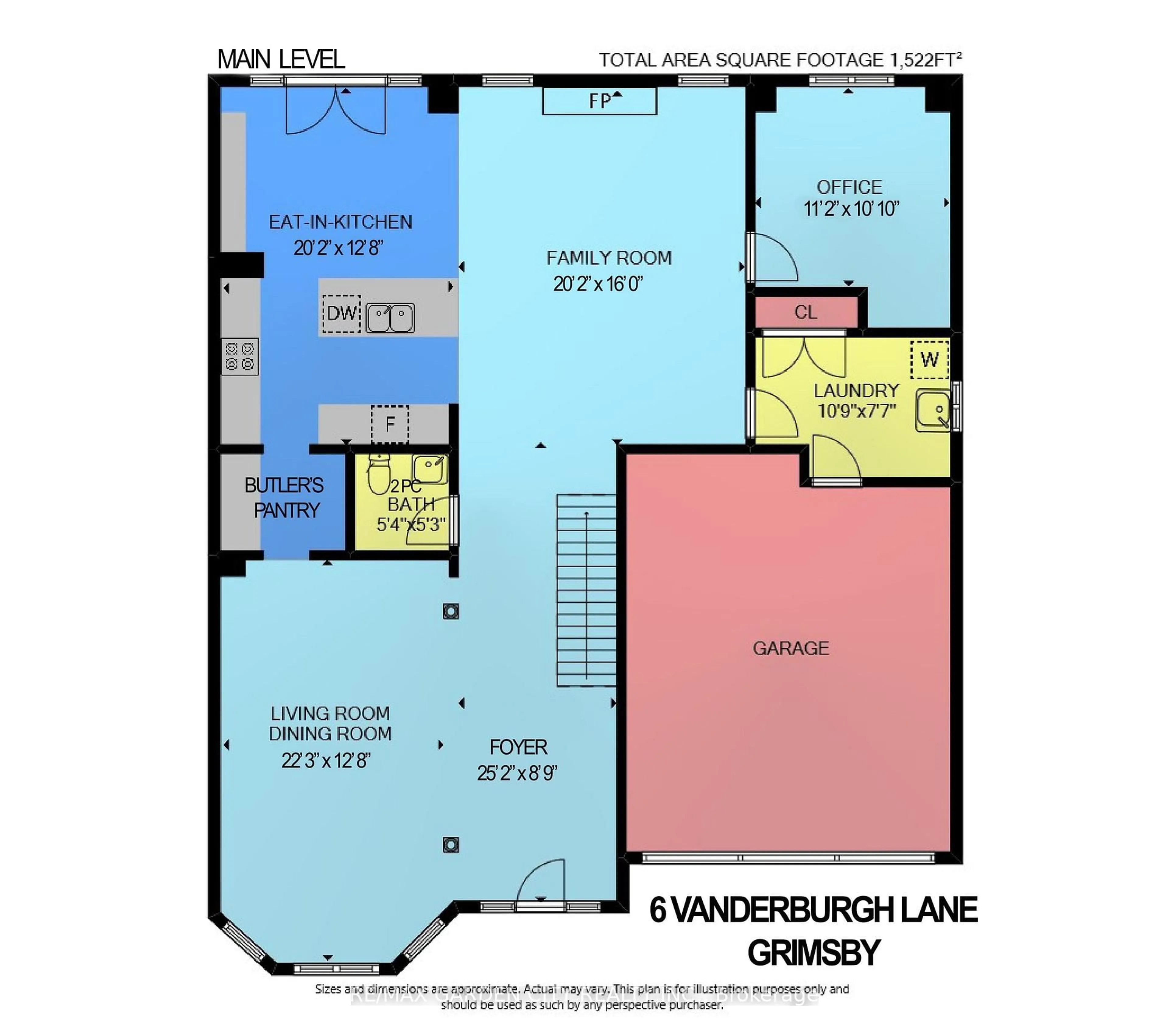 Floor plan for 6 VANDERBURGH Lane, Grimsby Ontario L3M 1P5
