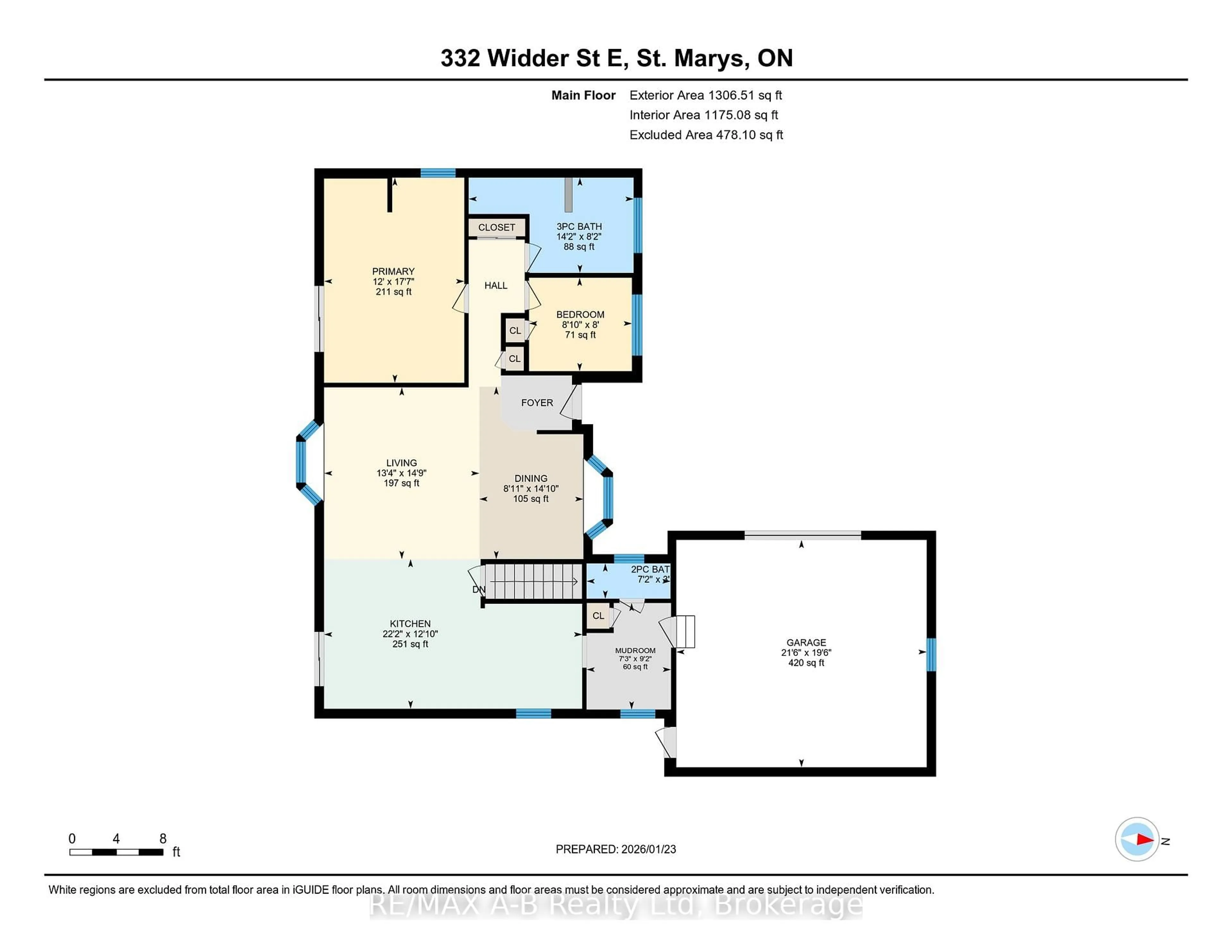 Floor plan for 332 Widder St, St. Marys Ontario N4X 1A6