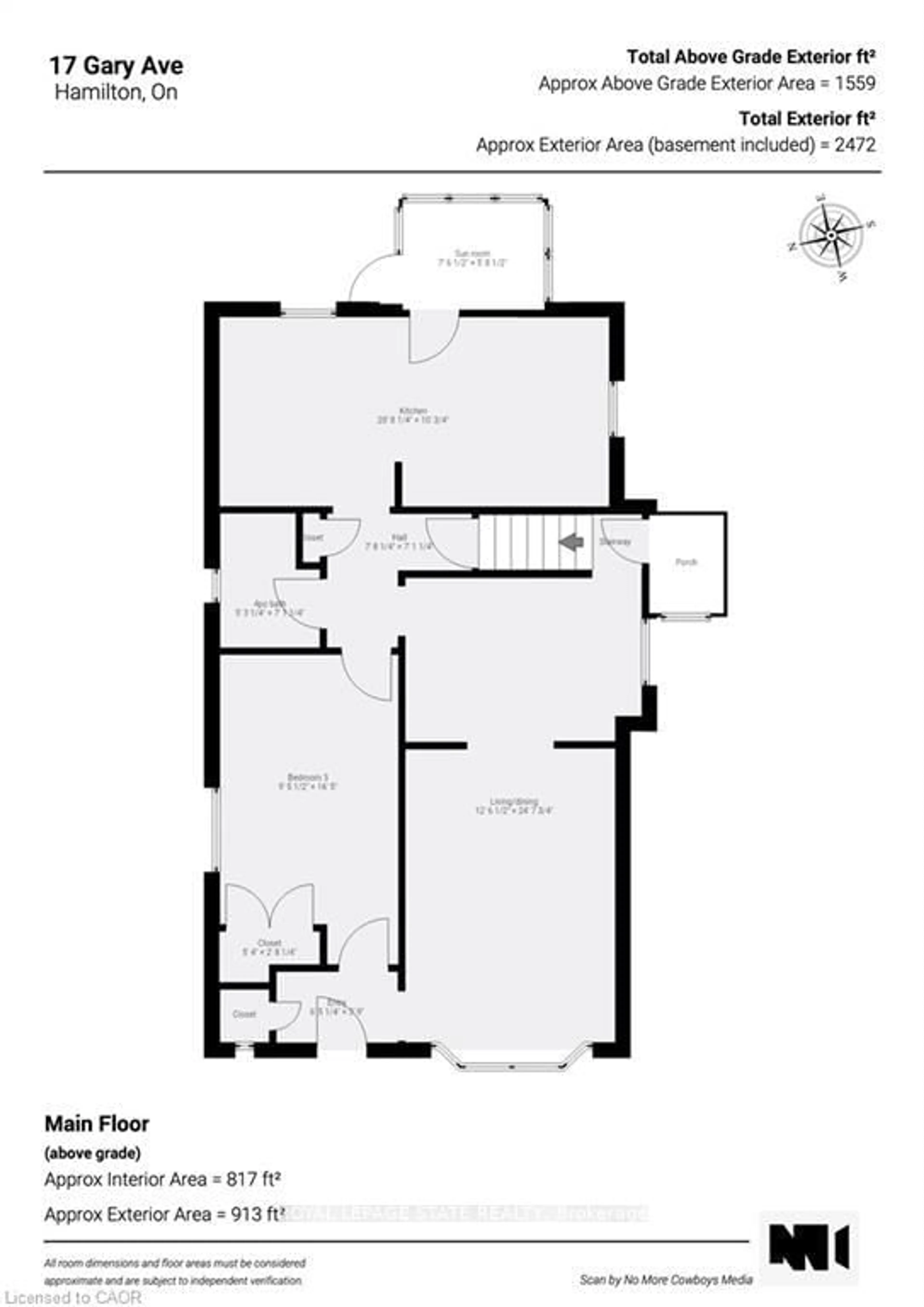 Floor plan for 17 Gary Ave, Hamilton Ontario L8S 1Y2