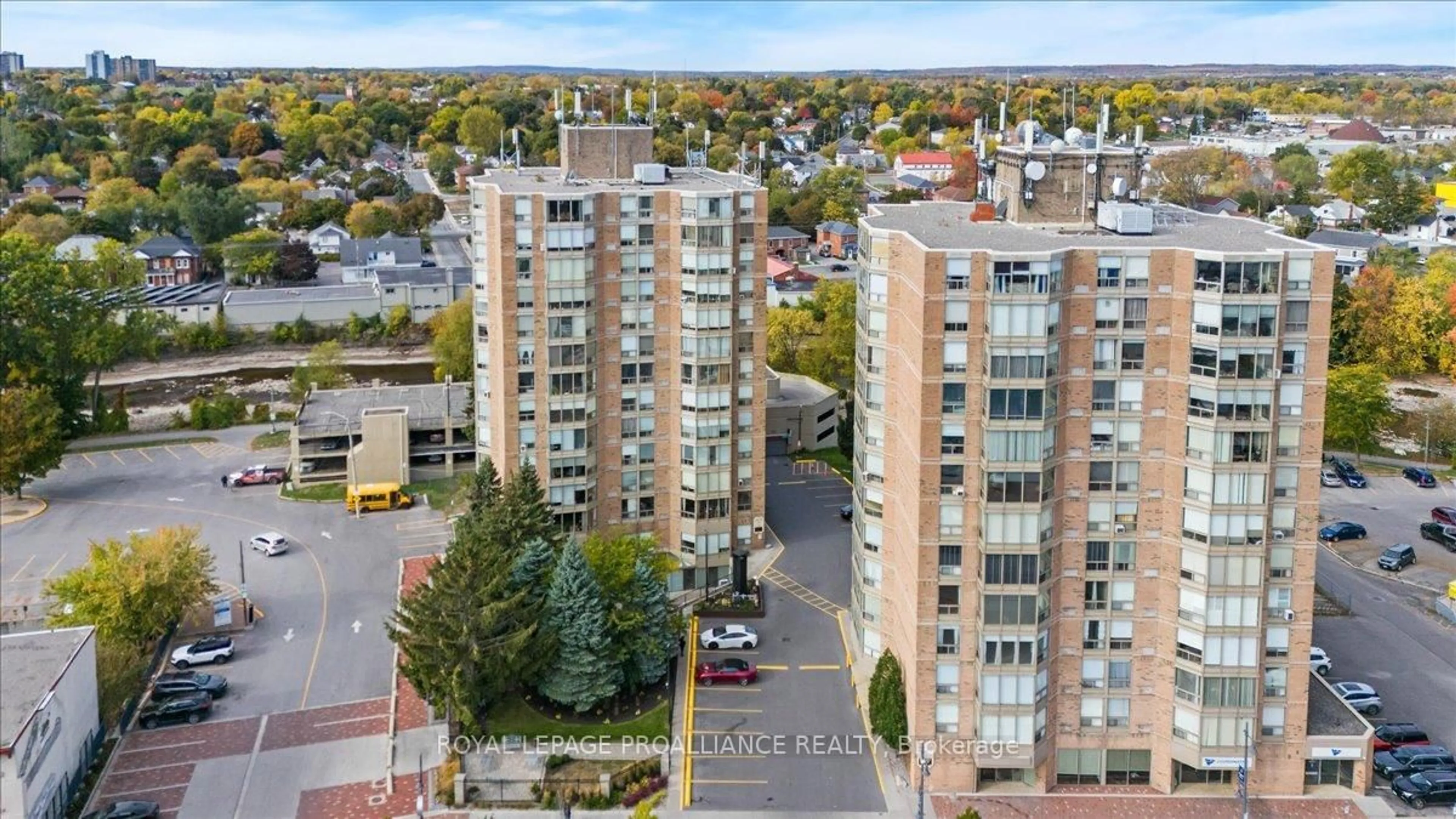 A pic from outside/outdoor area/front of a property/back of a property/a pic from drone, city buildings view from balcony for 344 Front St #201, Belleville Ontario K8N 5M4