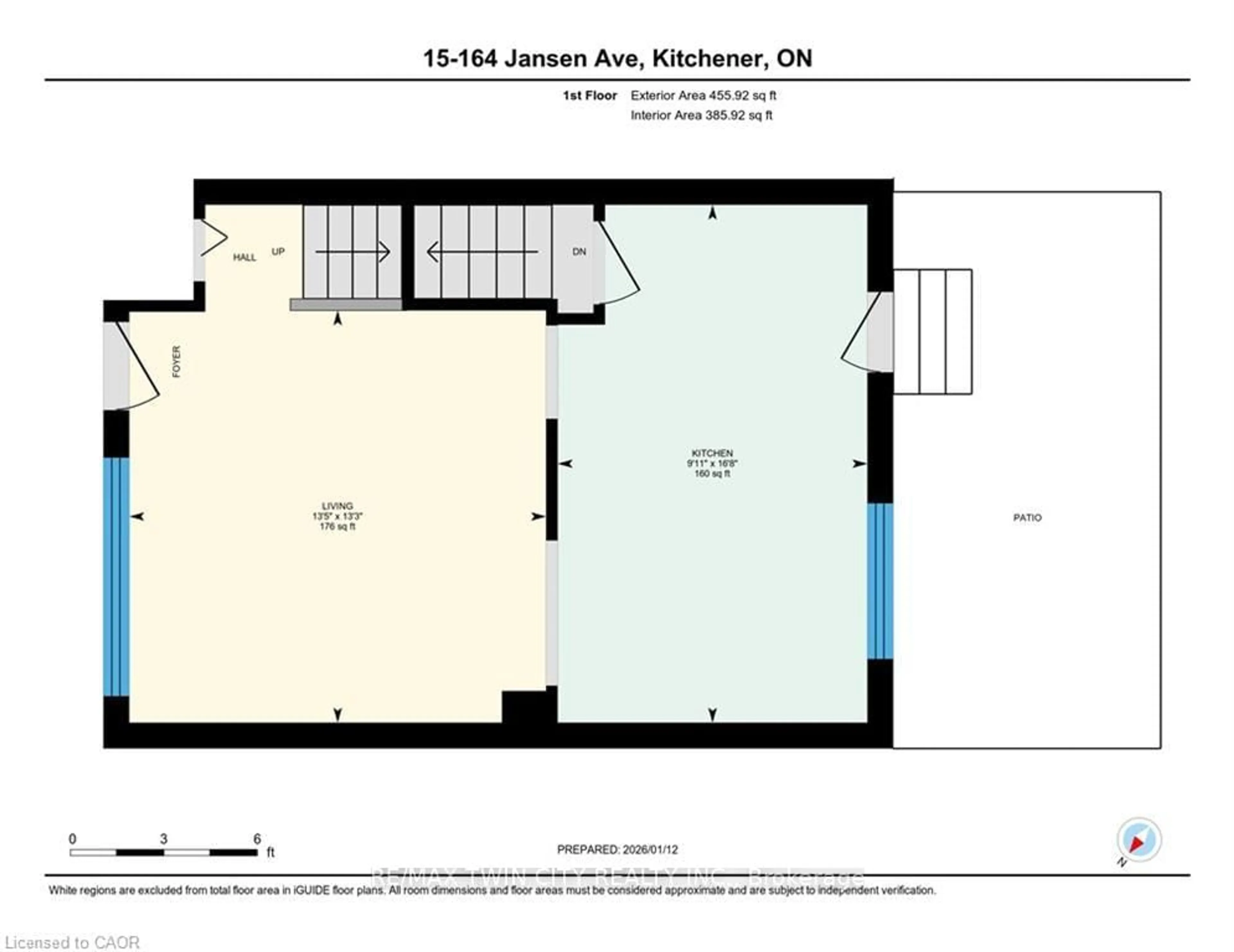 Floor plan for 164 JANSEN Ave #15, Kitchener Ontario N2A 2L7
