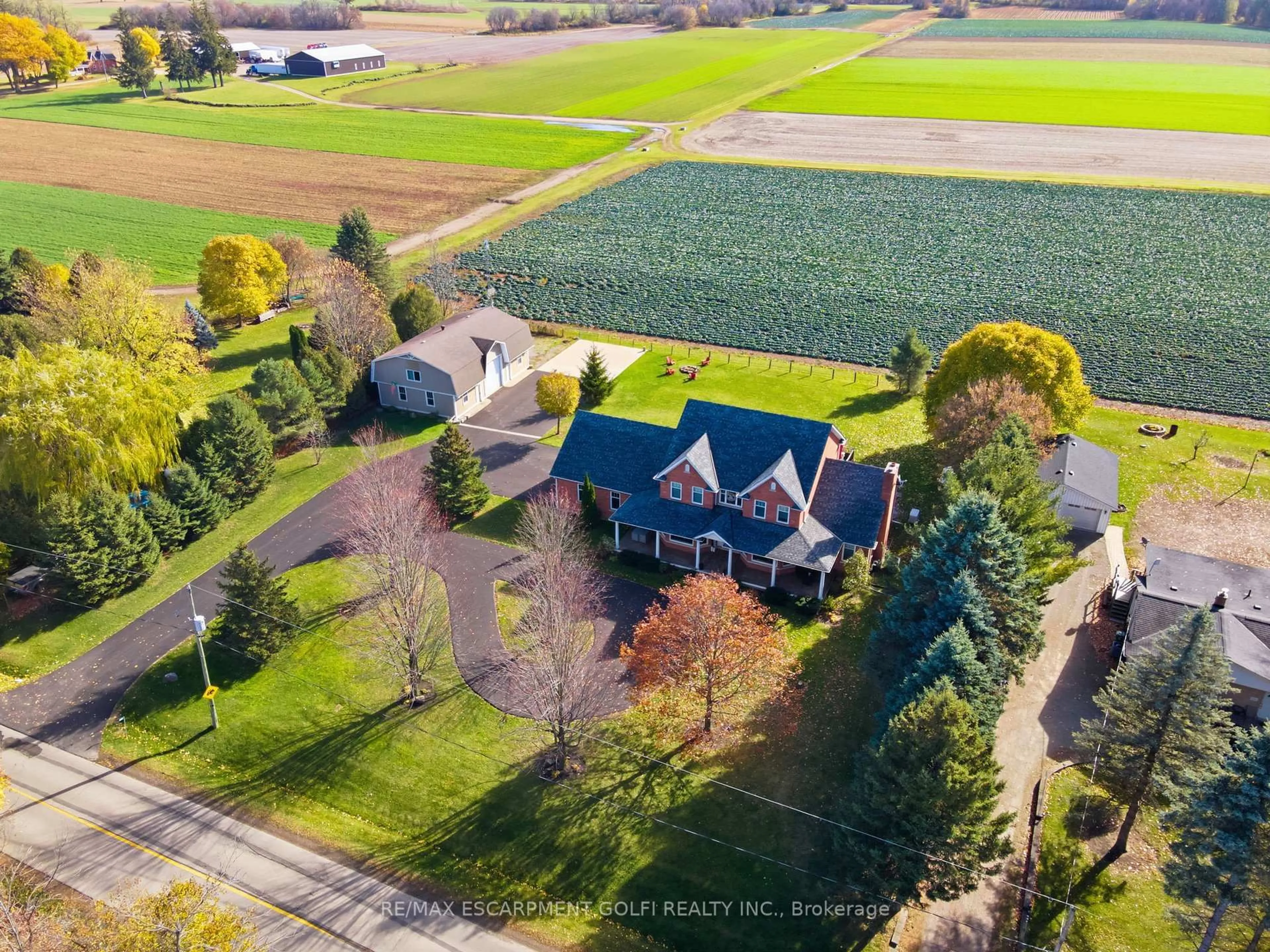 A pic from outside/outdoor area/front of a property/back of a property/a pic from drone, street for 436 Concession Rd 8, Hamilton Ontario L0P 1B0
