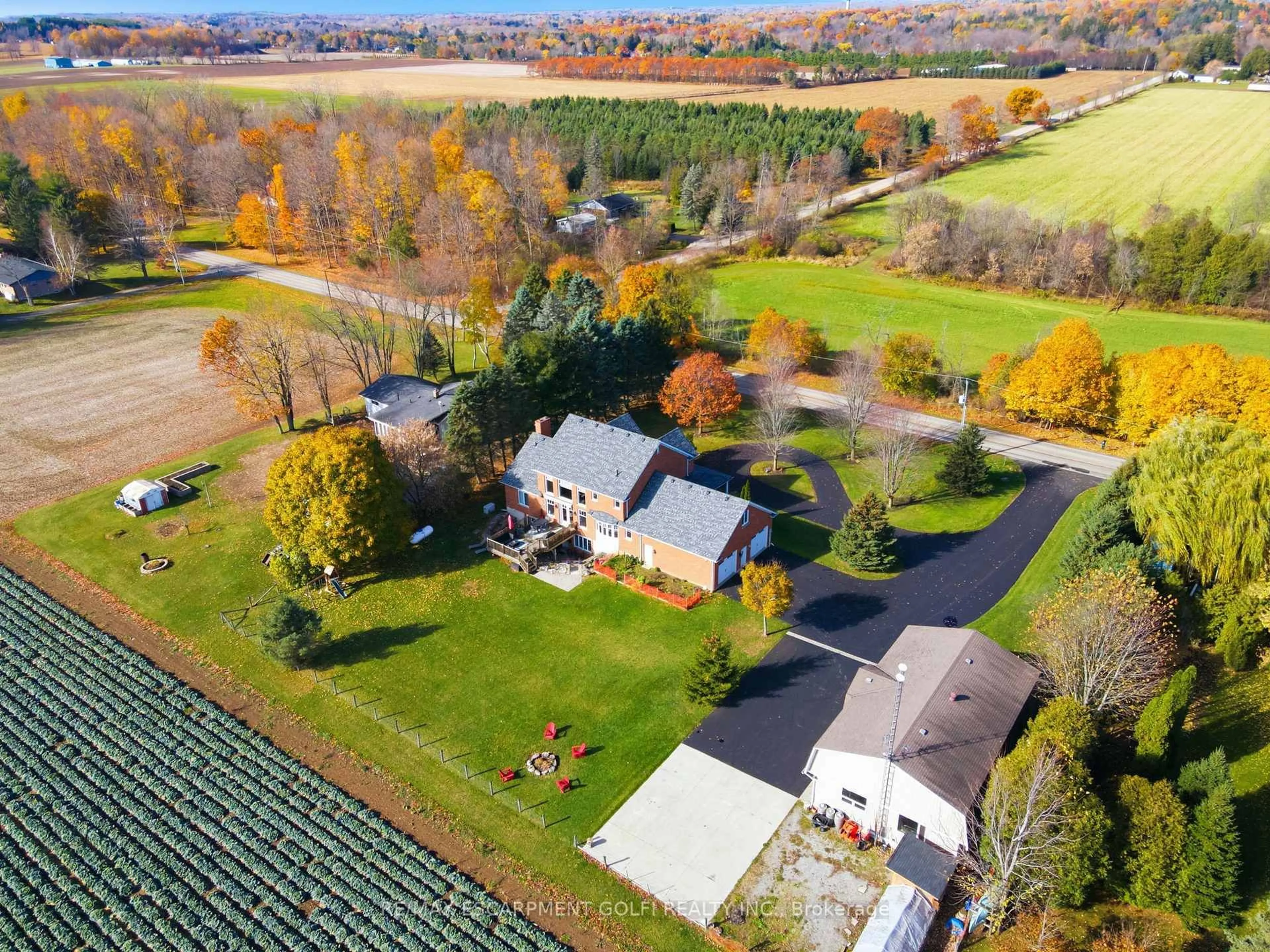 A pic from outside/outdoor area/front of a property/back of a property/a pic from drone, water/lake/river/ocean view for 436 Concession Rd 8, Hamilton Ontario L0P 1B0