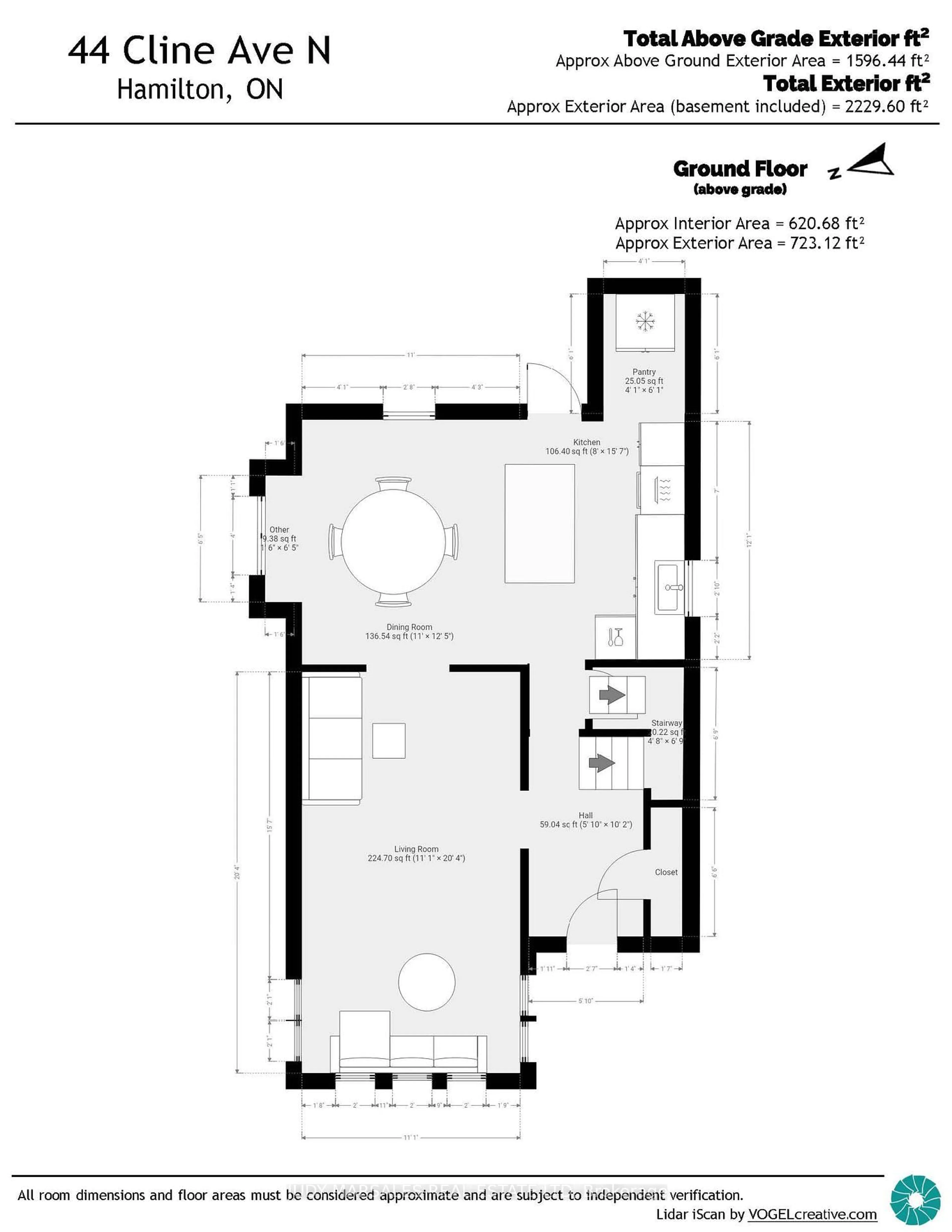 Floor plan for 44 Cline Ave, Hamilton Ontario L8S 3Z4
